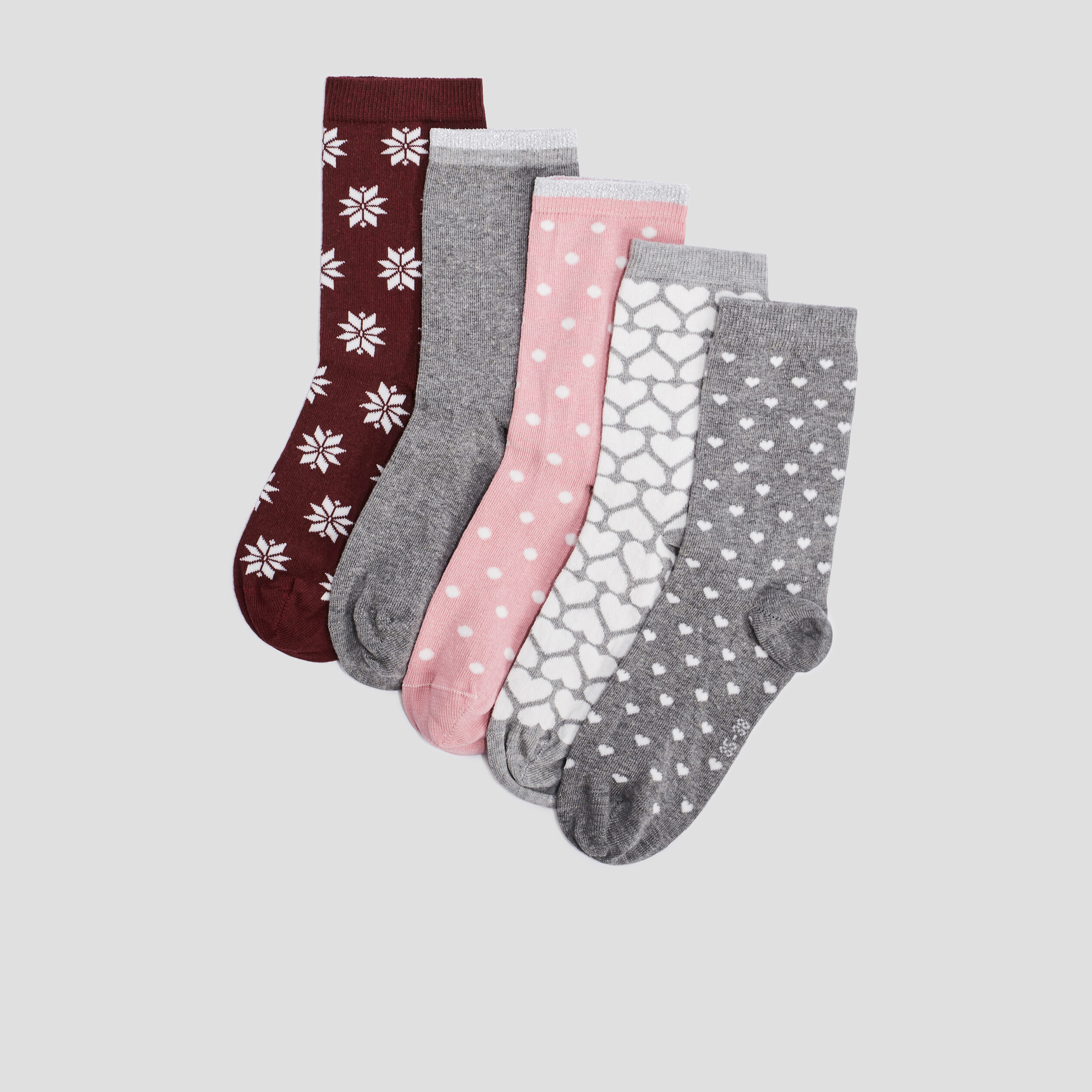 Chaussettes pour fille lot de 5 multicolore - Love