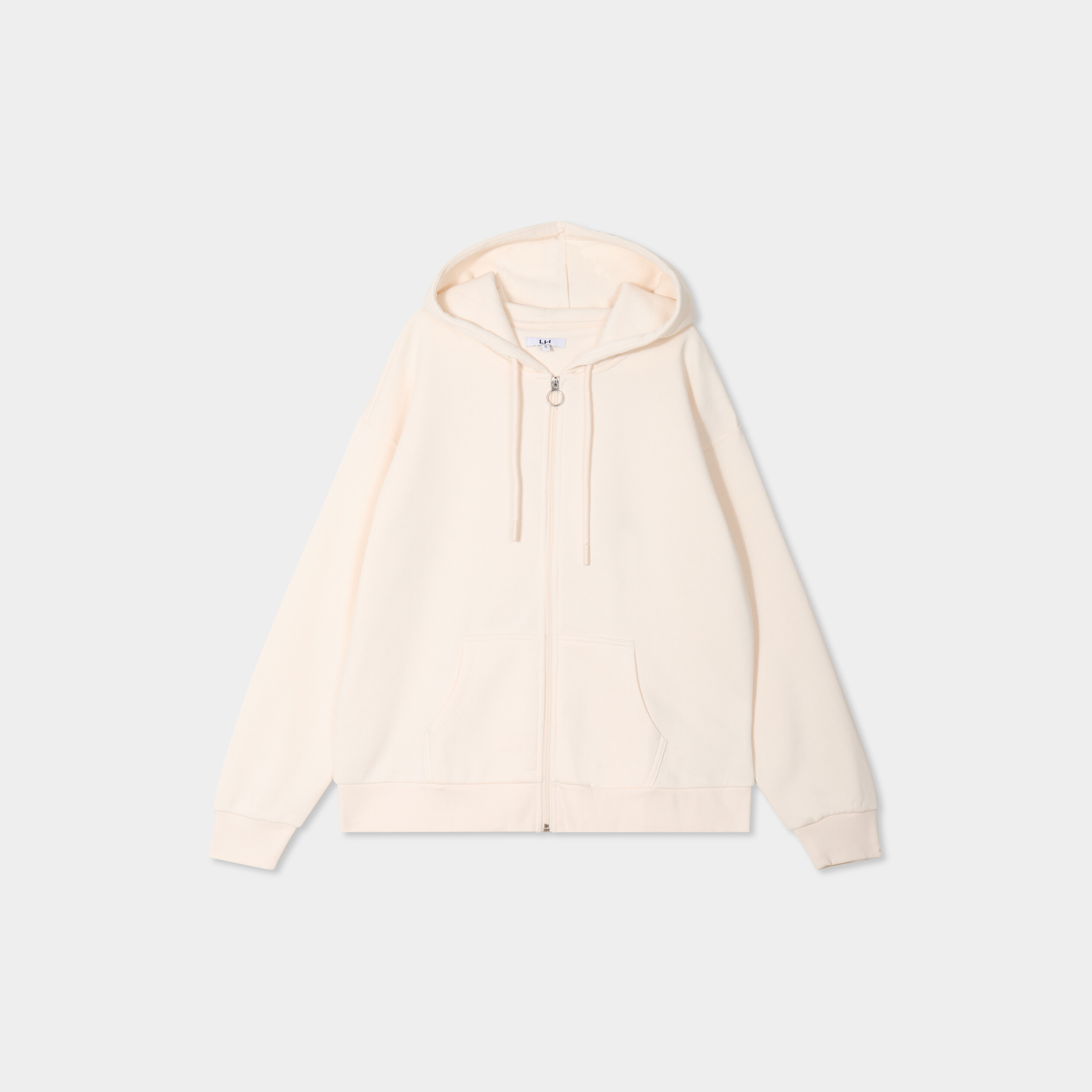 sweat zippe a capuche molleton beige femme Sweat zippé à capuche molleton beige femme