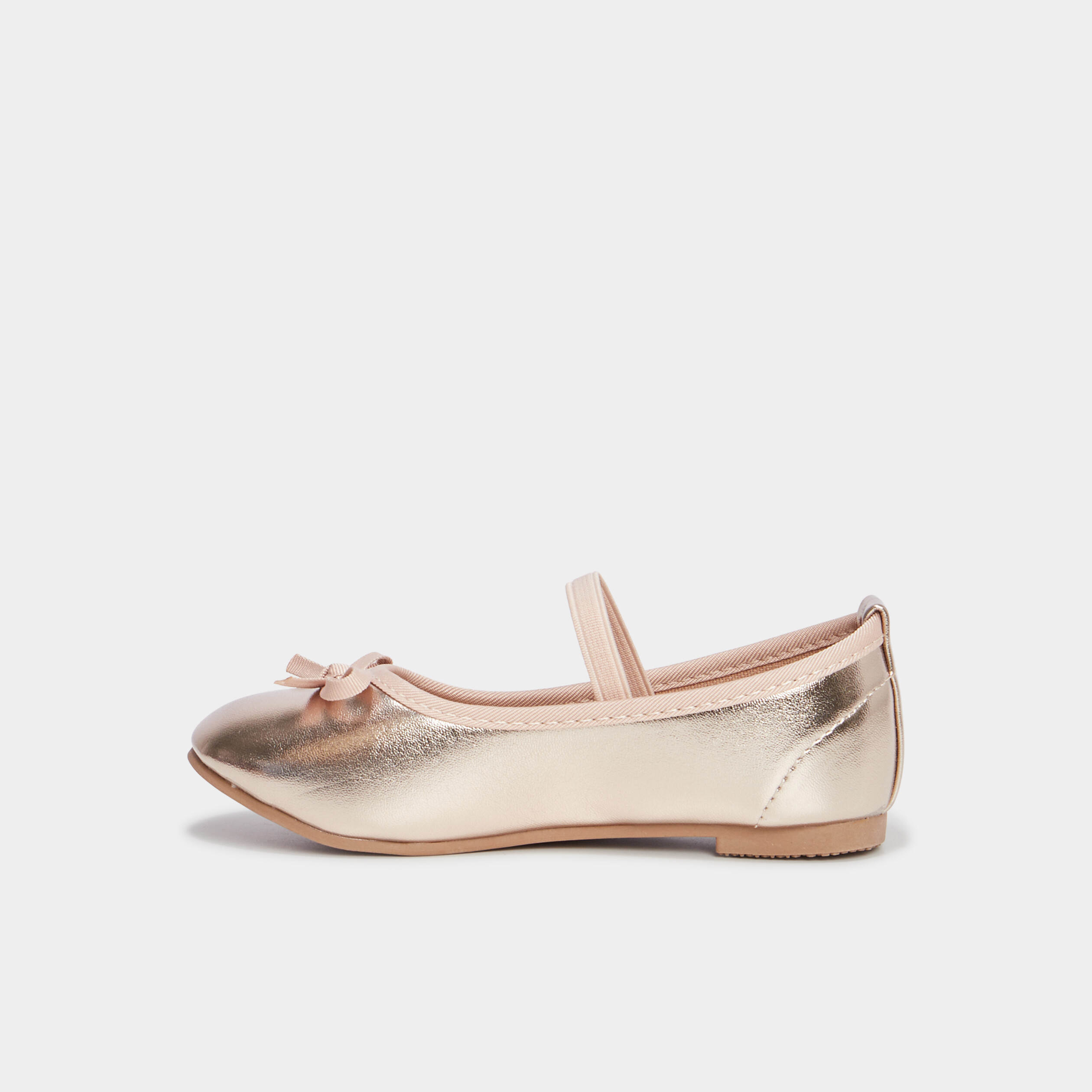 Ballerines bride &eacute;lastiqu&eacute;e jaune or fille