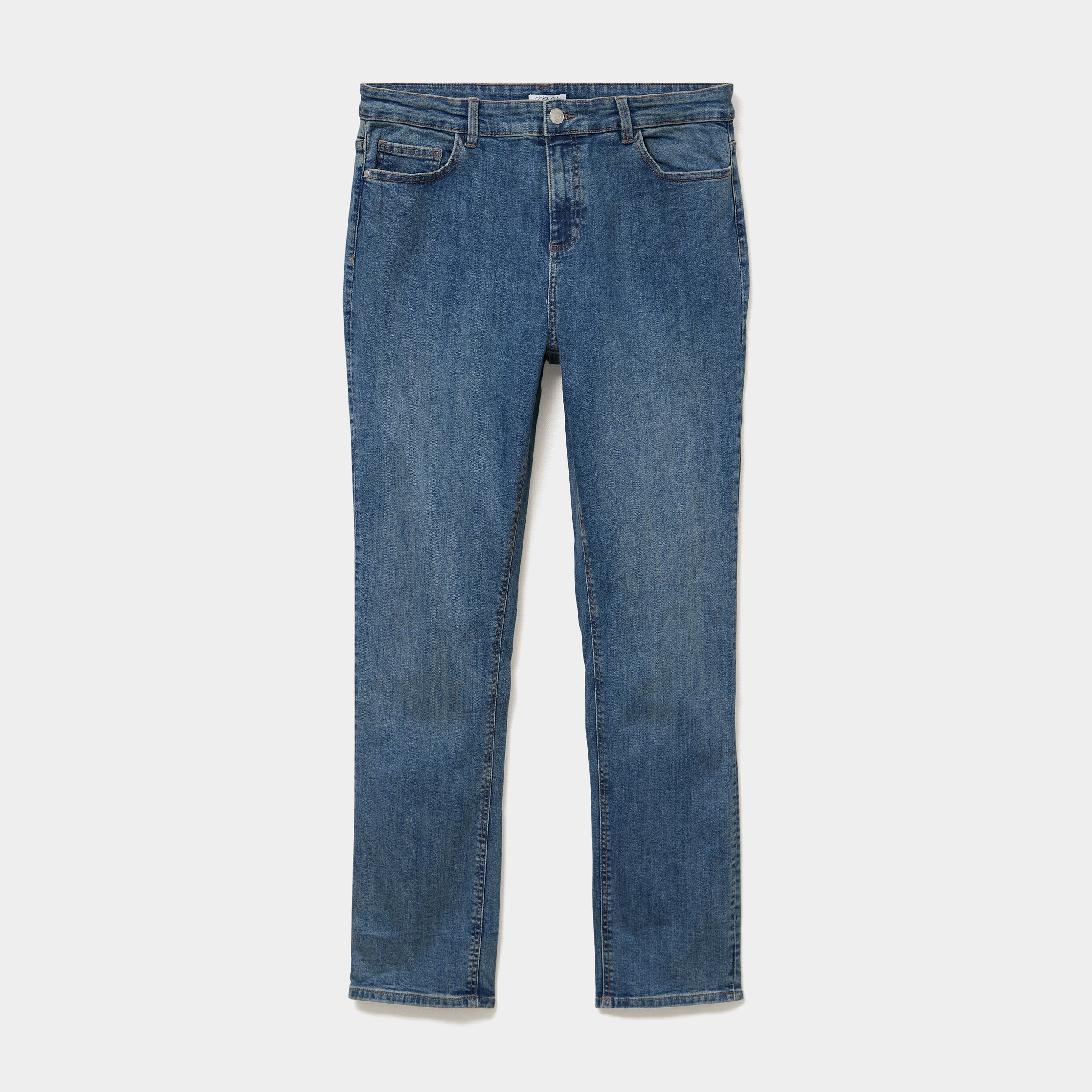 Jeans droit taille haute denim dirty femme grande taille