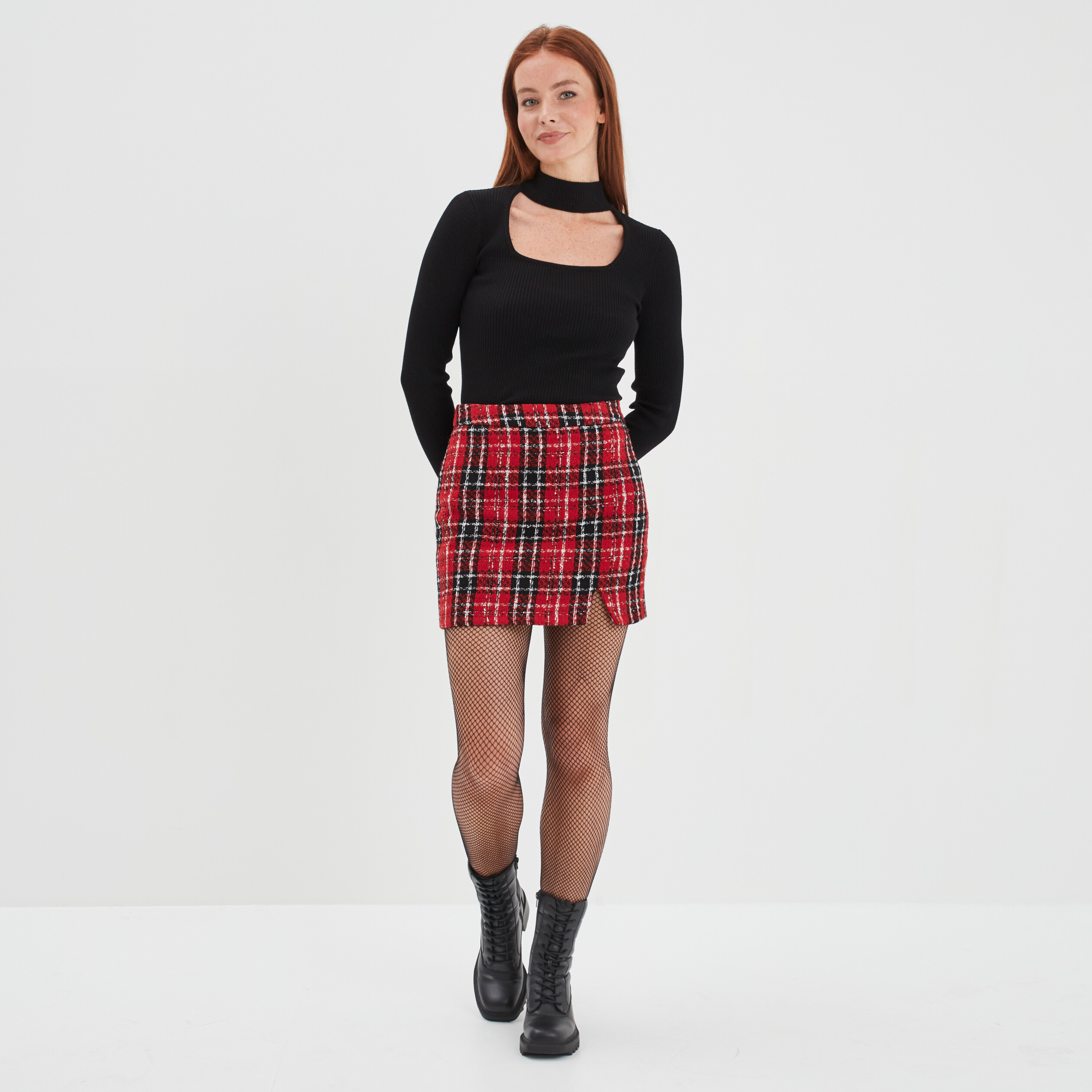 pull col montant a ouverture liberto noir femme Pull col montant à ouverture Liberto noir femme