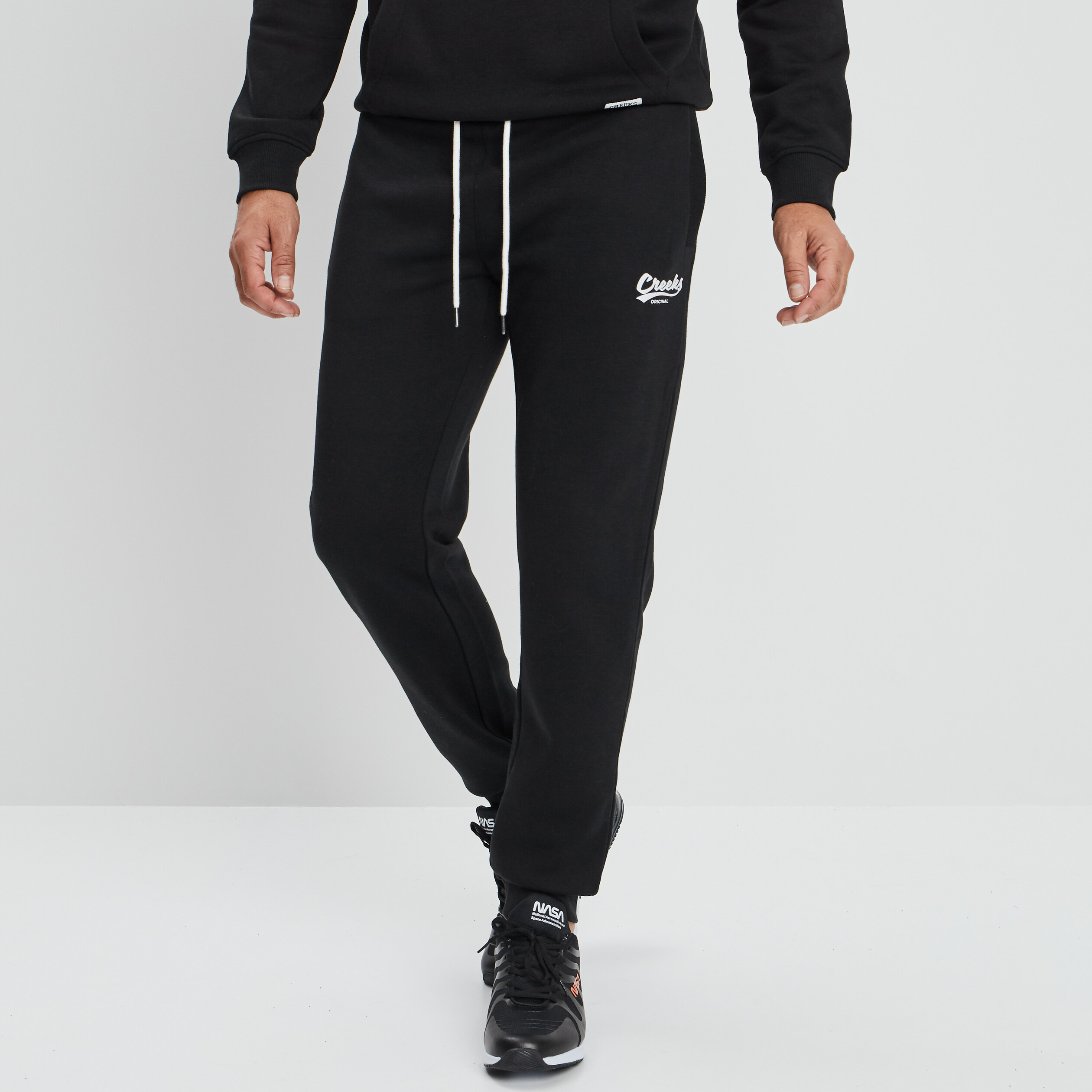 Pantalon jogging droit noir homme