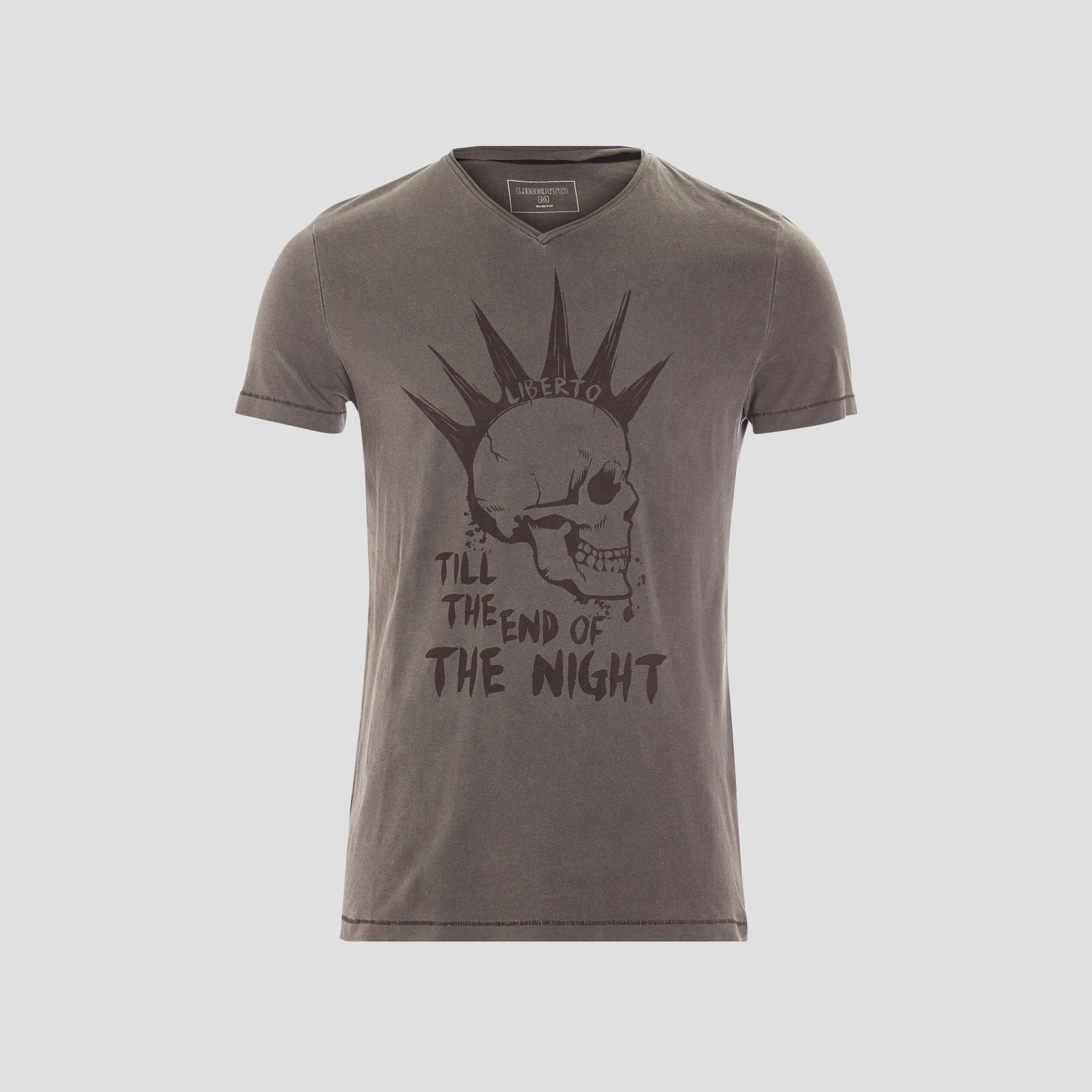 T-shirt ajusté manches courtes gris foncé homme
