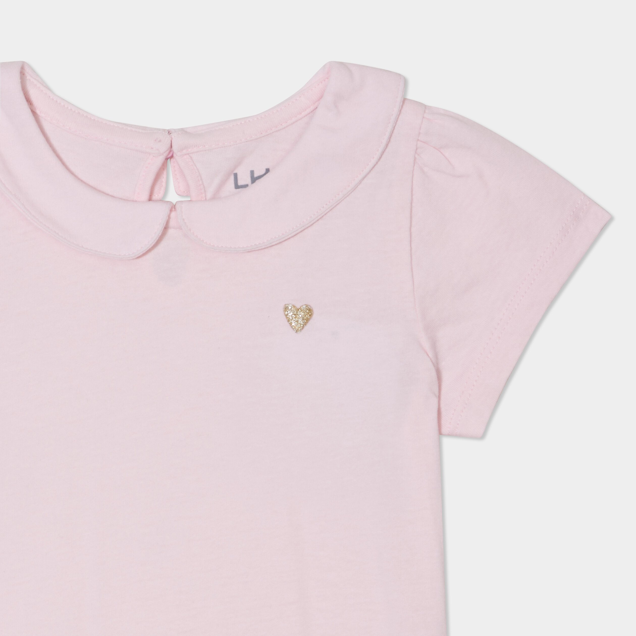 t shirt col claudine manches ballons rose clair bebef T-shirt col claudine manches ballons rose clair bébé fille