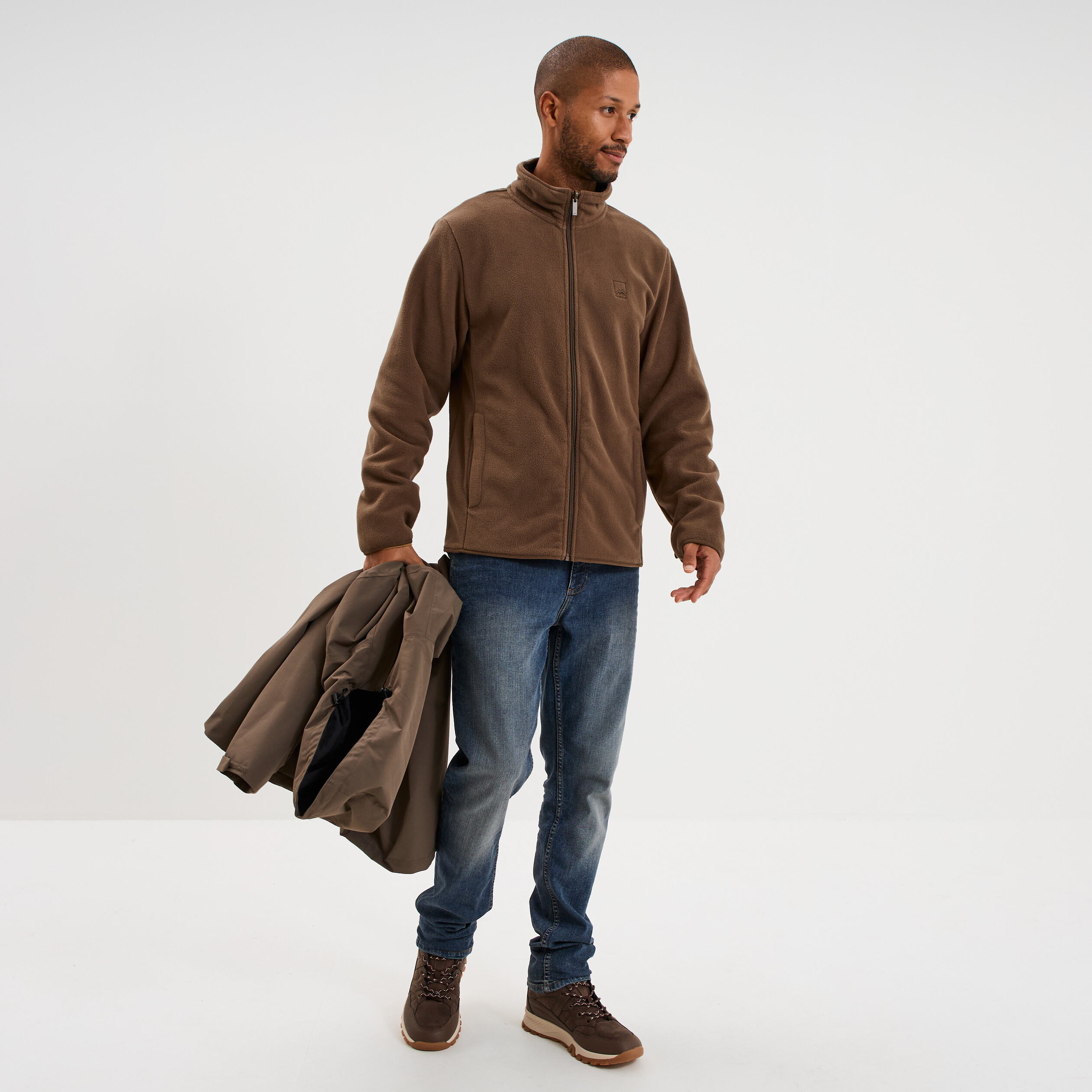 Parka chaude 3-en-1 imperm&eacute;able vert kaki homme