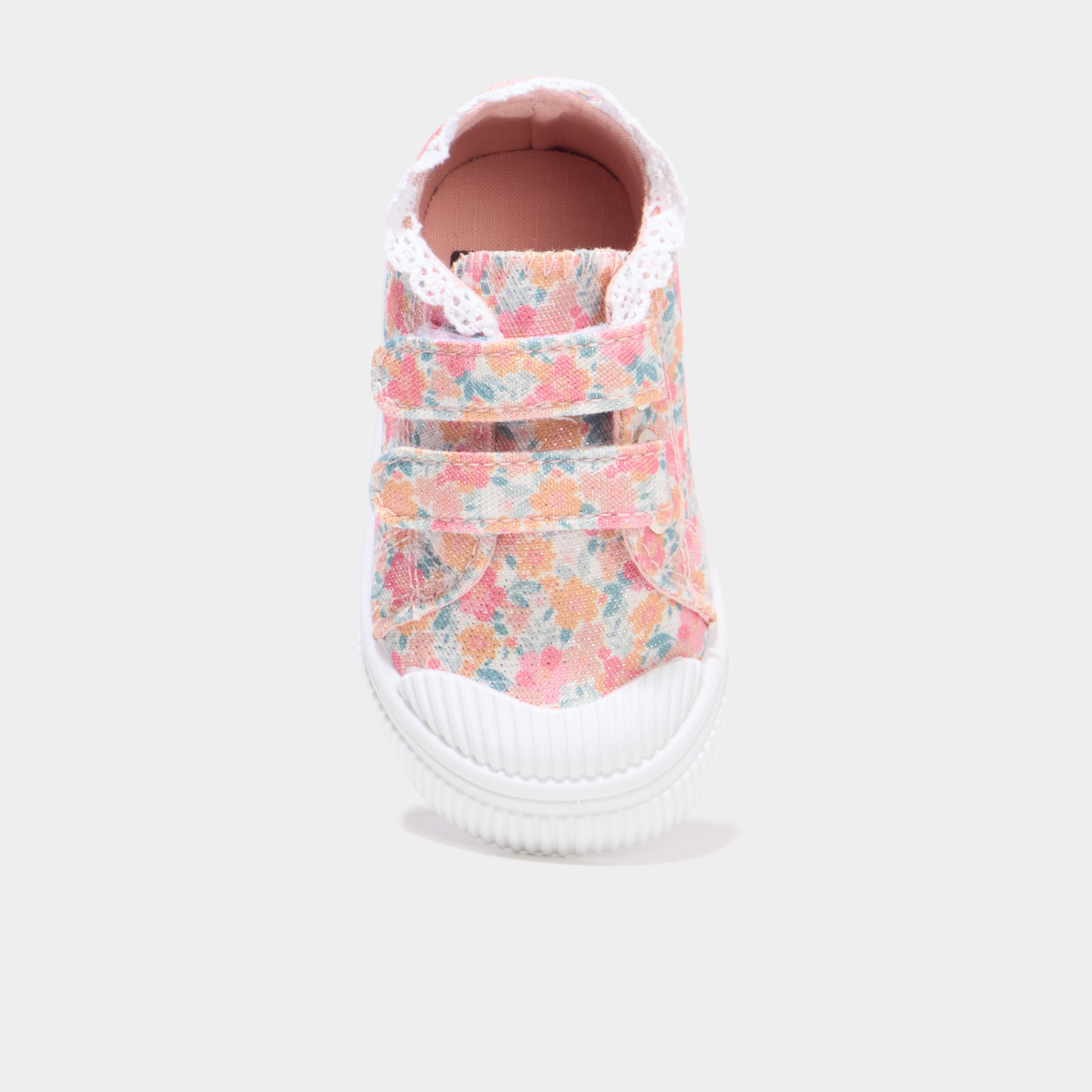 Tennis basses renforc&eacute;es semelle souple multicolore b&eacute;b&eacute; fille