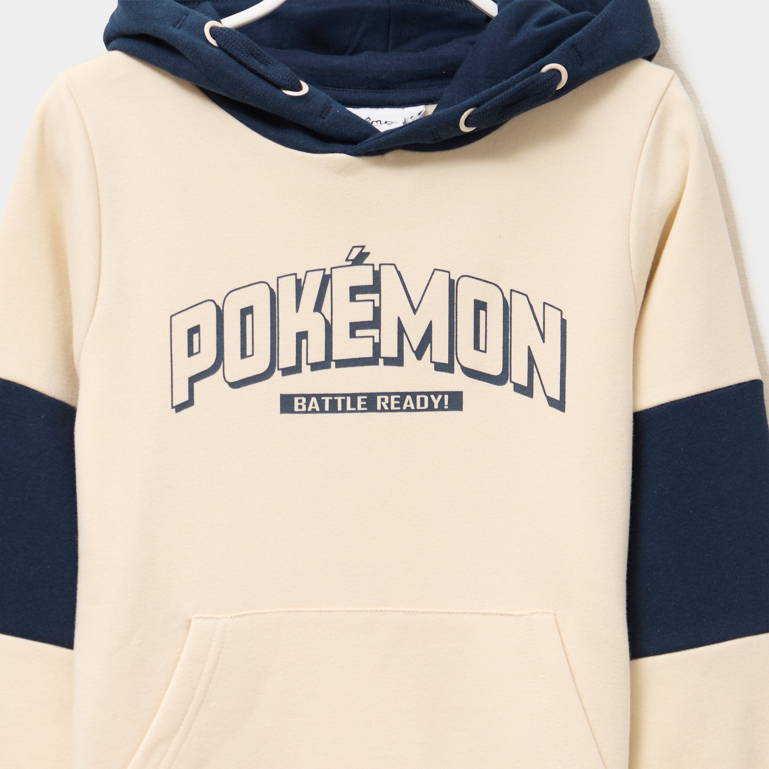 sweat hoodie 1 poche coton pokemon ecru garcon Sweat hoodie 1 poche coton Pokémon ecru garçon