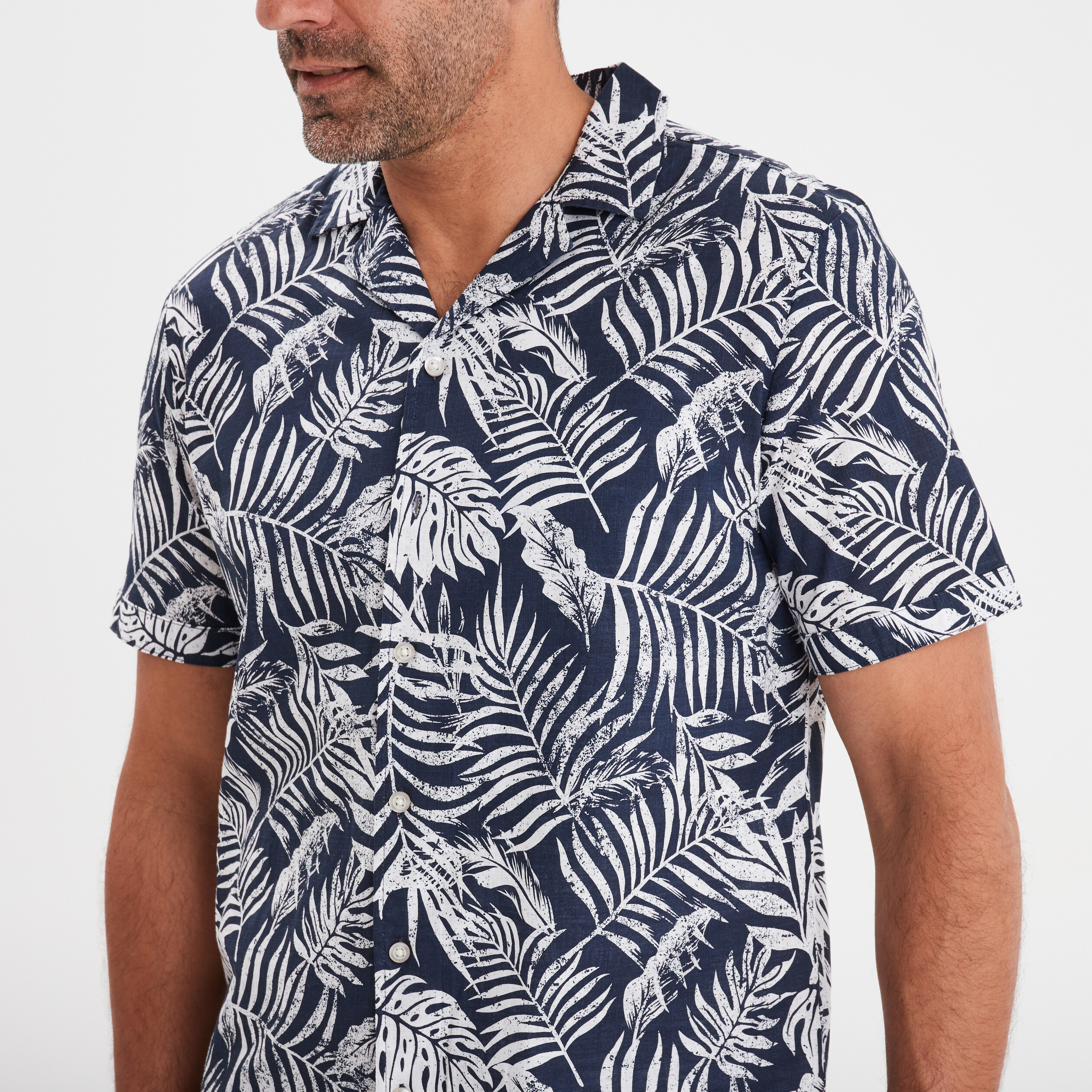 chemise en coton manches courtes bleu homme Chemise en coton manches courtes bleu homme