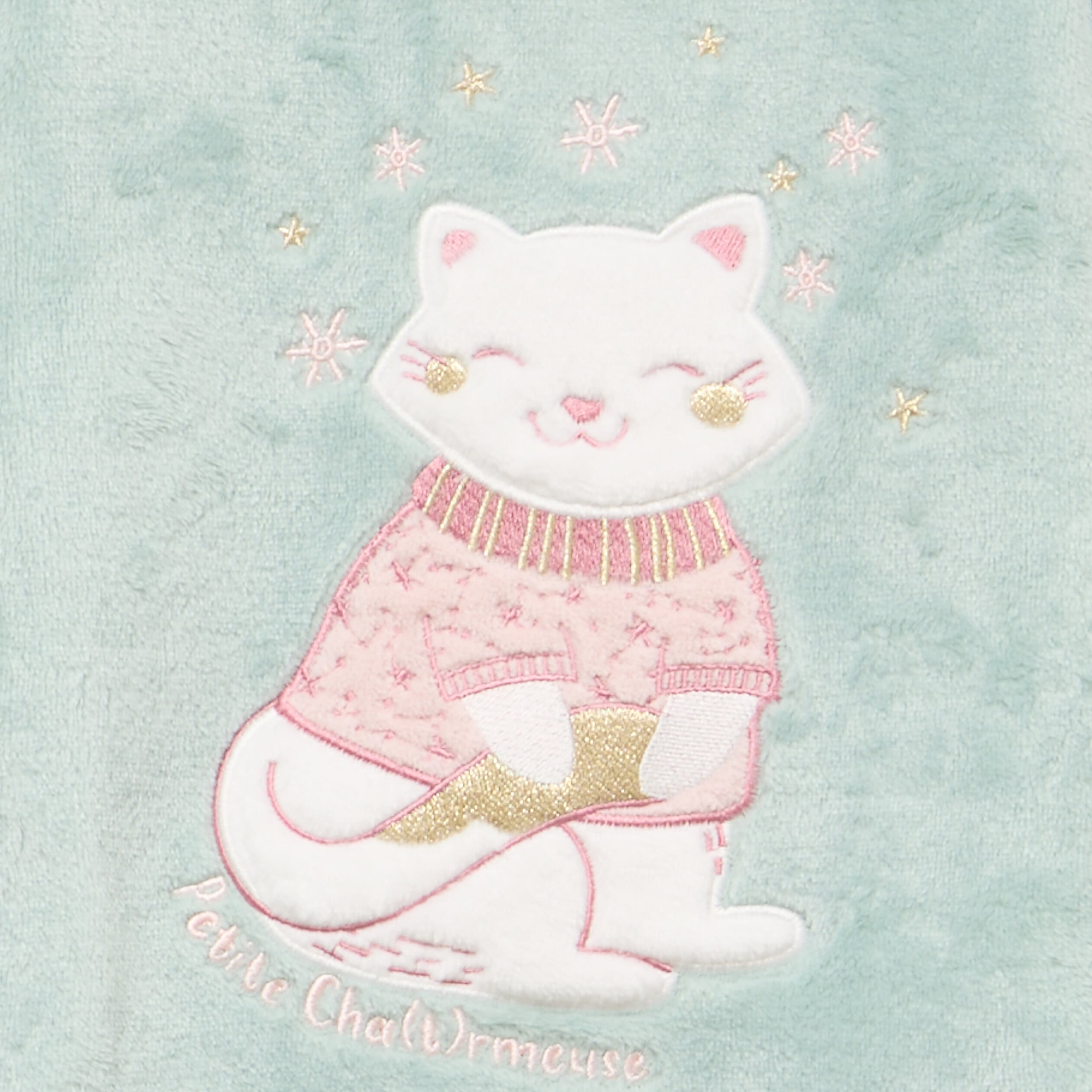 Ensemble pyjama effet velours 2 pi&egrave;ces vert clair fille