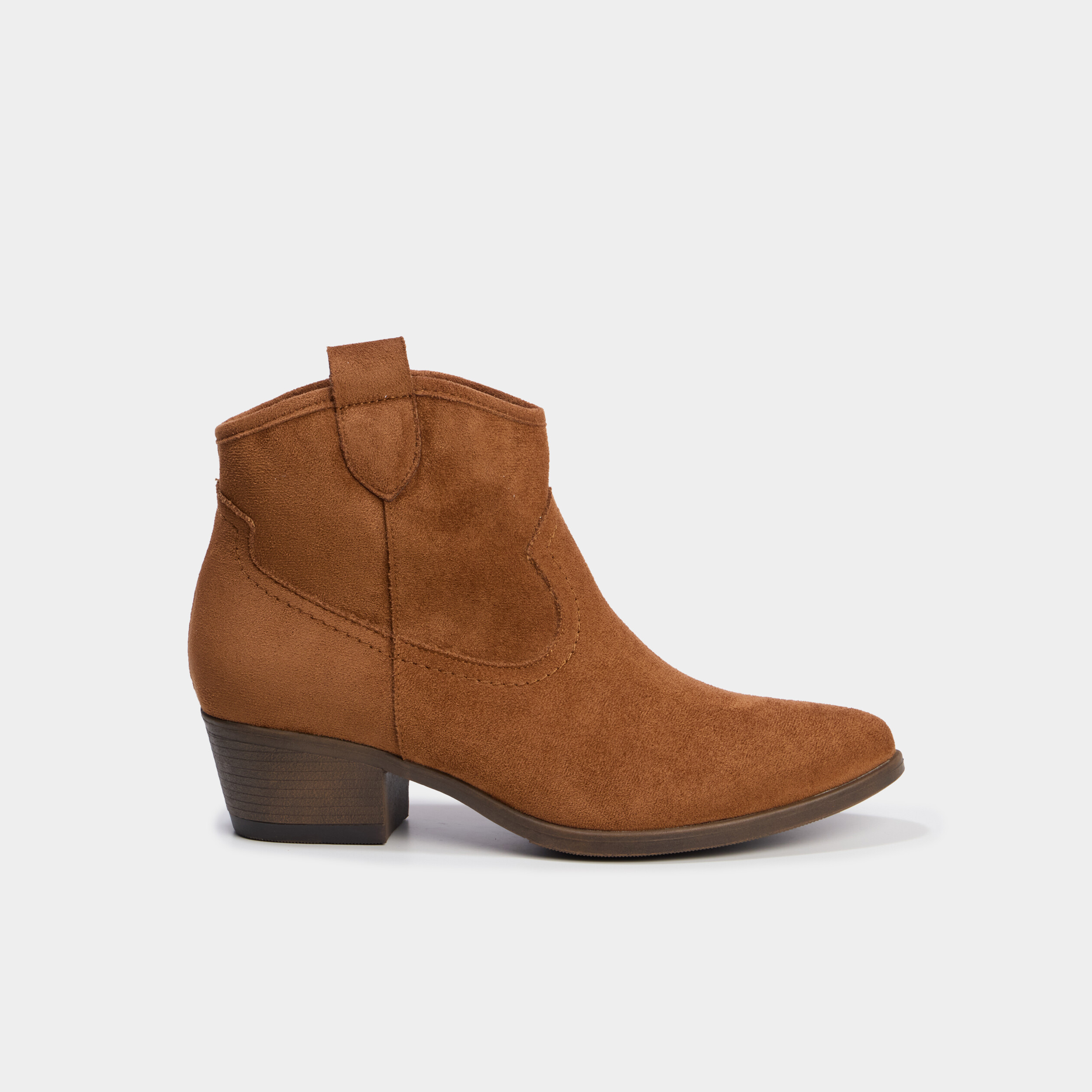 Boots esprit western &agrave; talons marron femme