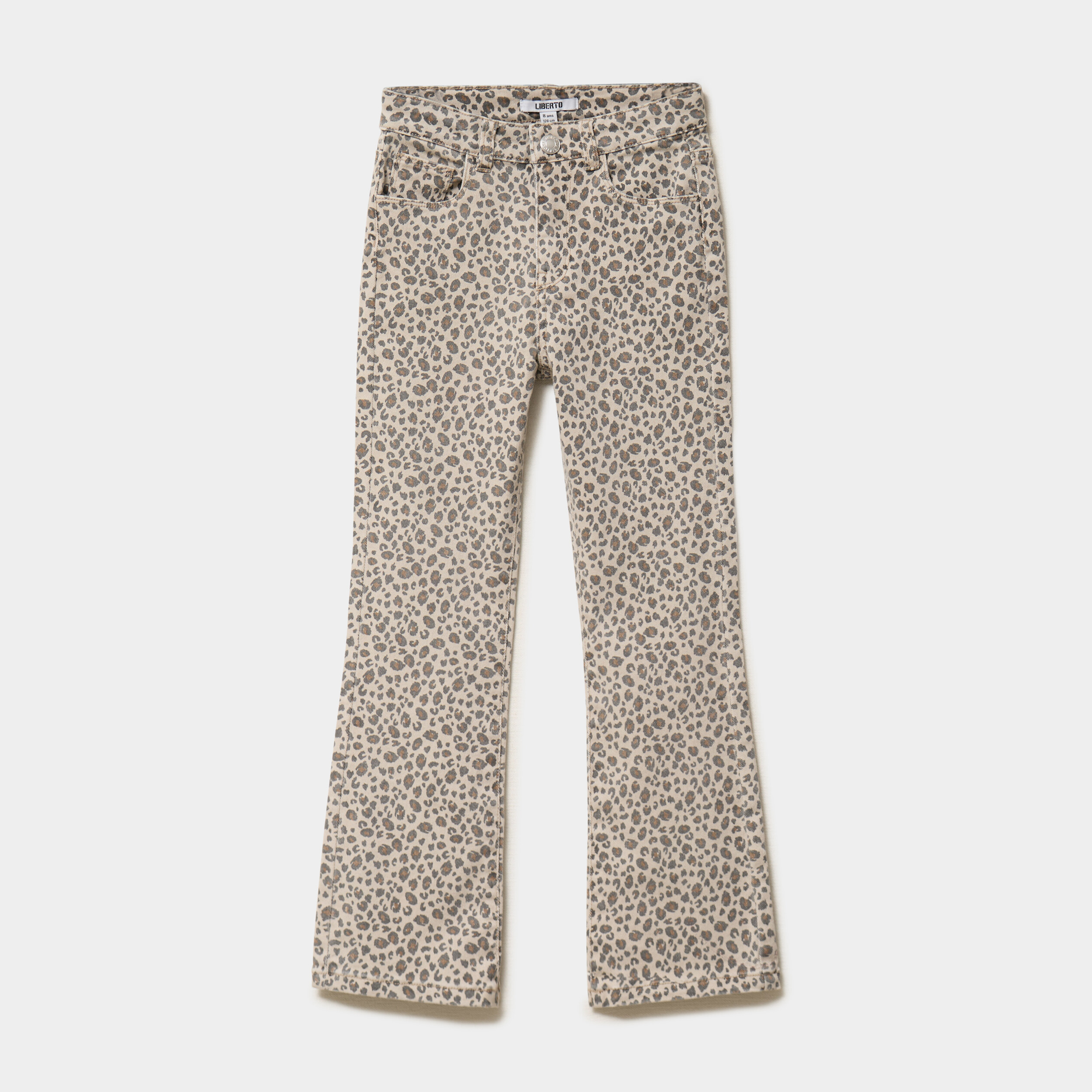 Pantalon bootcut 5 poches coton sable fille