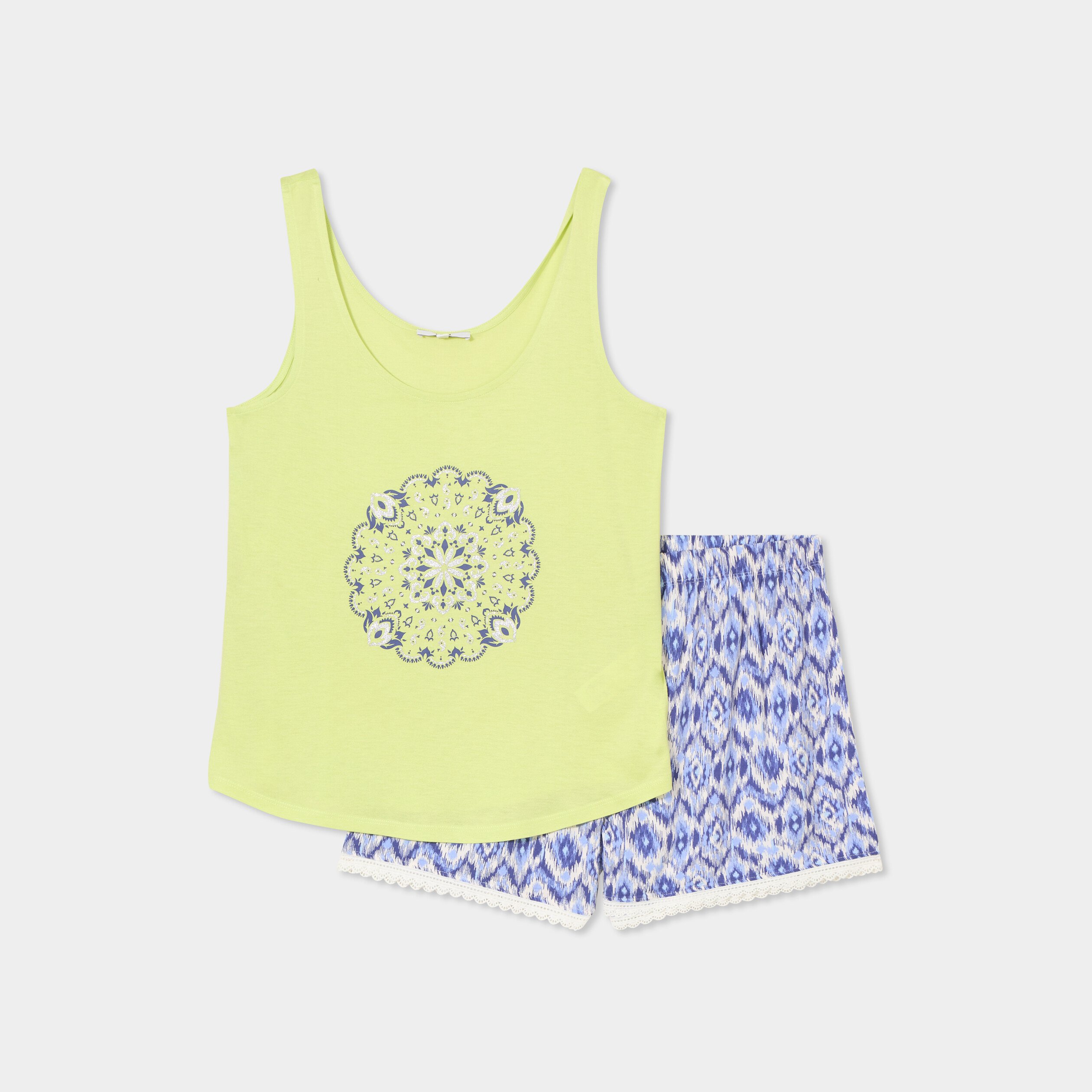 ensemble pyjama short et debardeur rose clair femme Ensemble pyjama short et débardeur rose clair femme