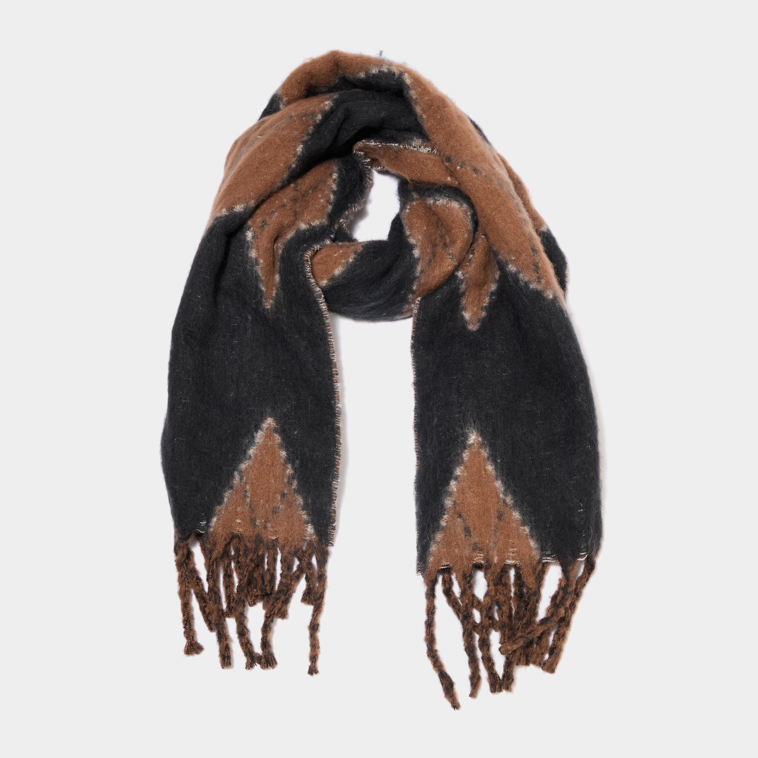 &Eacute;charpe avec franges noir femme