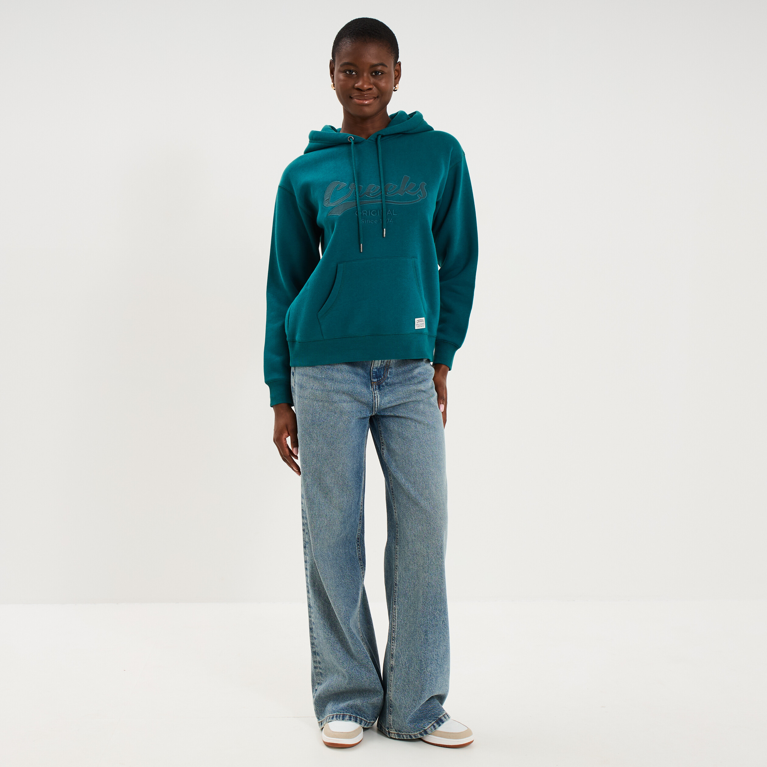 Sweat &agrave; capuche hoodie vert fonc&eacute; femme