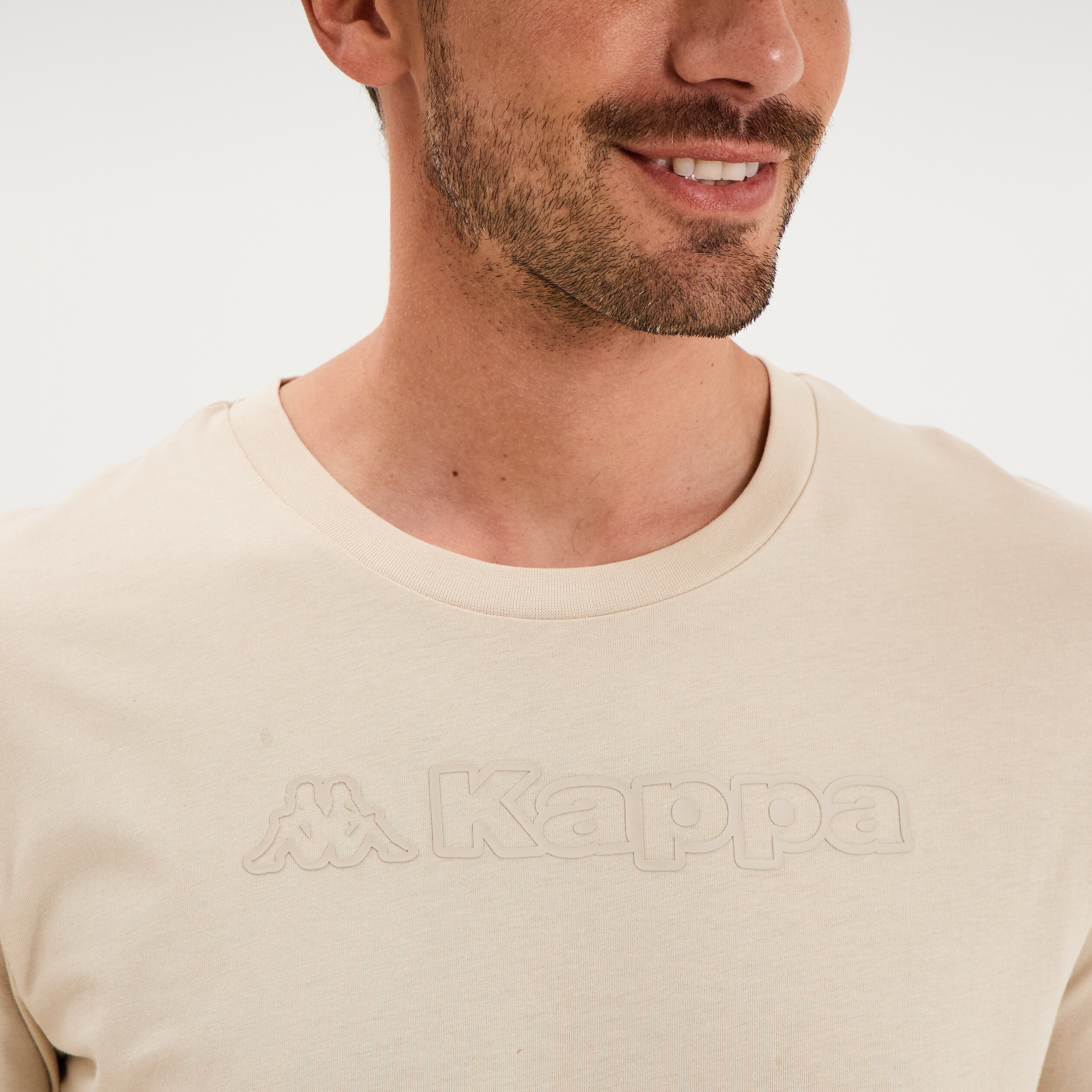 T-shirt manches courtes coton Kappa ivoire homme