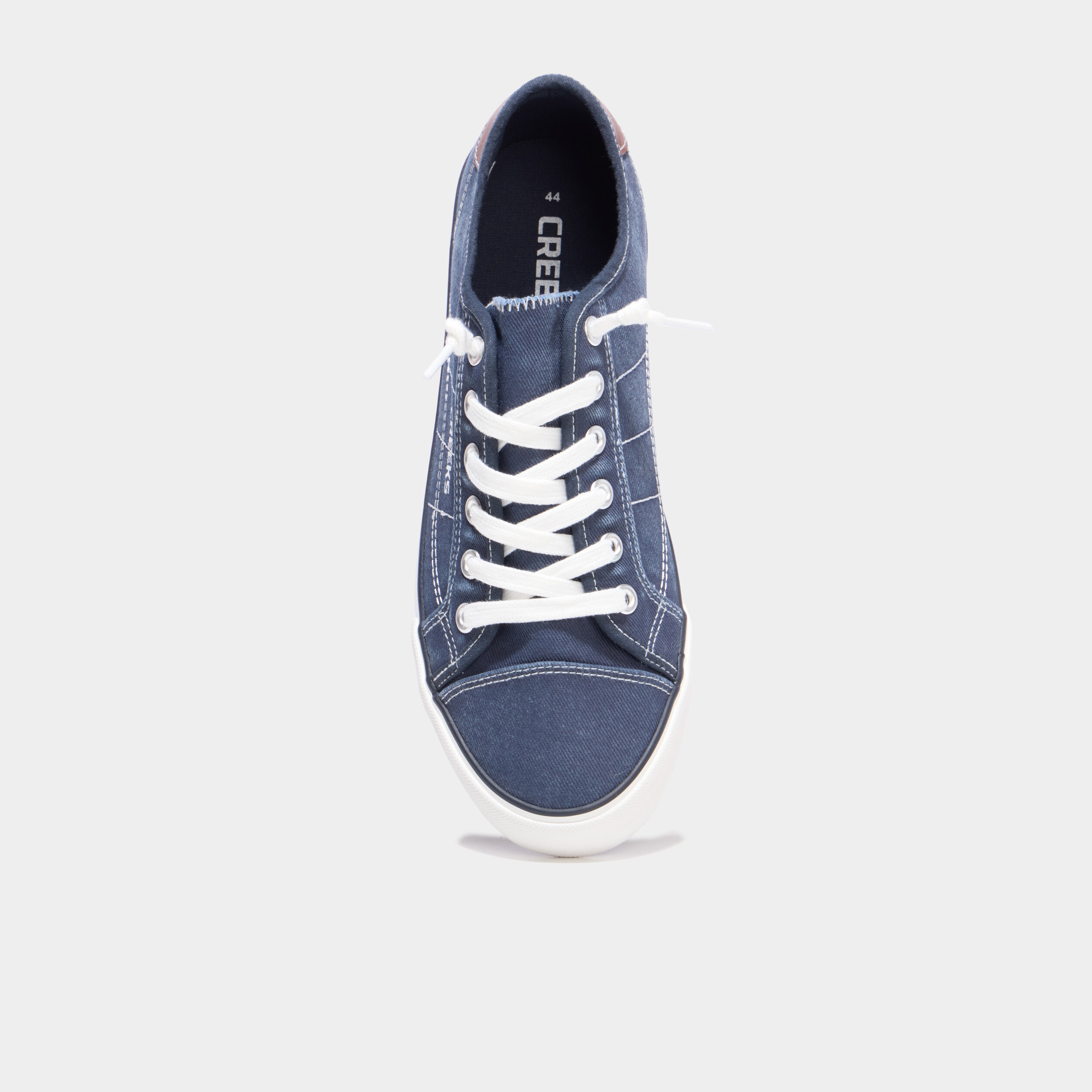 Tennis basses en toile &agrave; lacets bleu marine homme