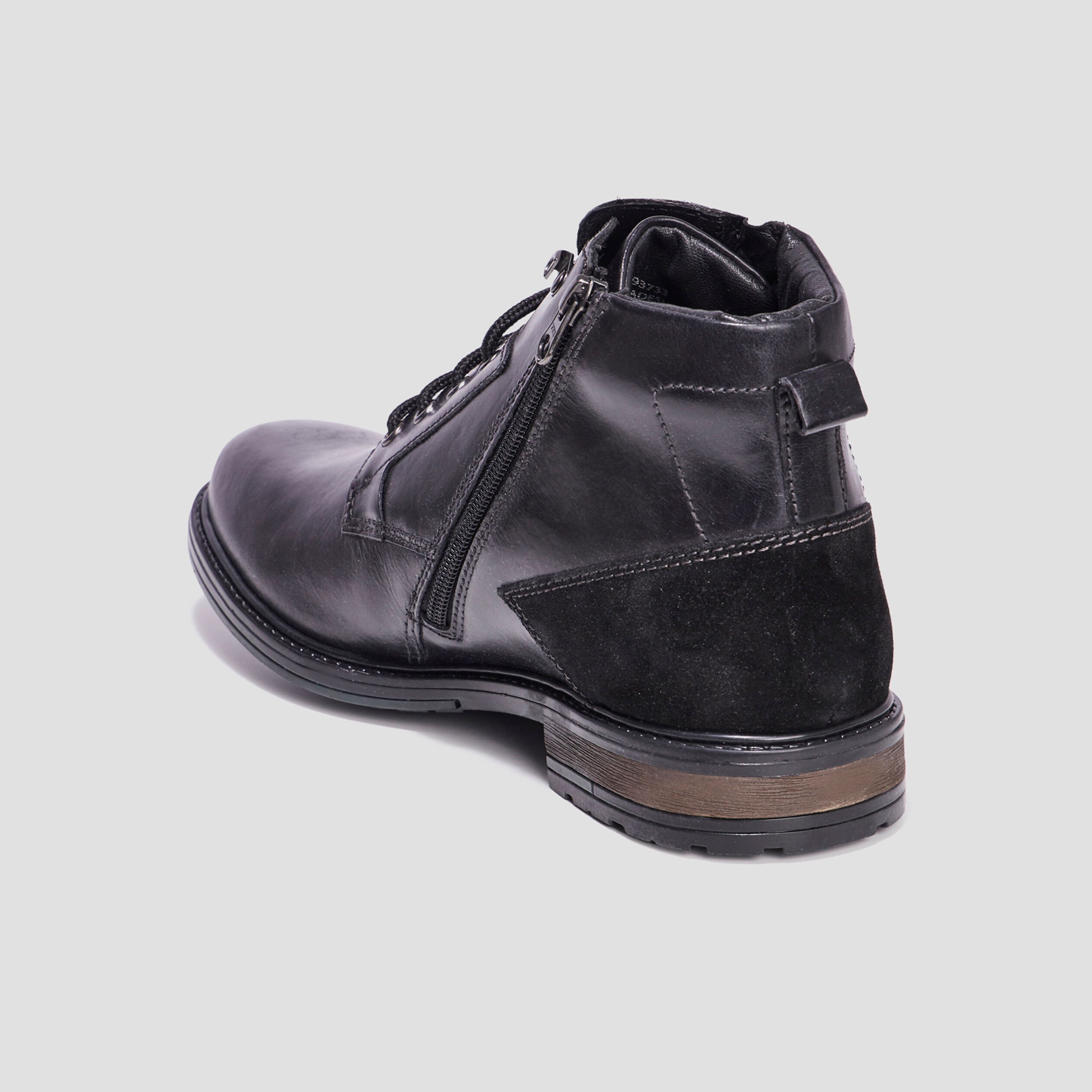 Boots zippées en cuir noir homme
