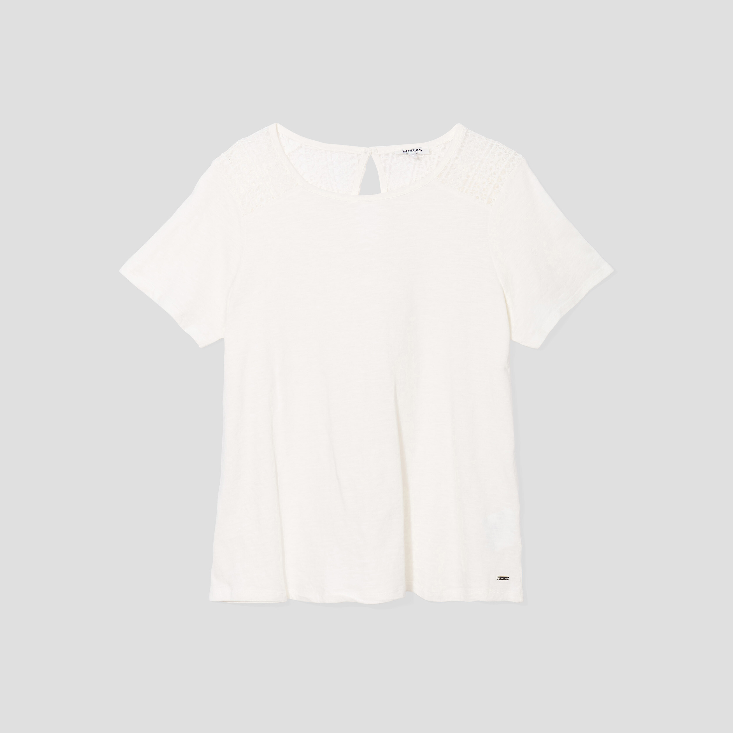 t shirt epaules et dos macrame creeks jaune clair femme T-shirt épaules et dos macramé Creeks jaune clair femme