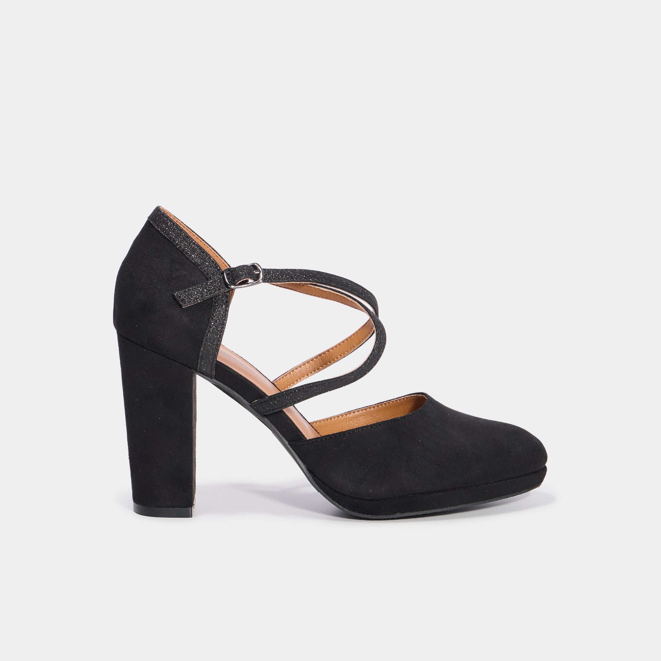 Escarpins &agrave; talons avec bride noir femme