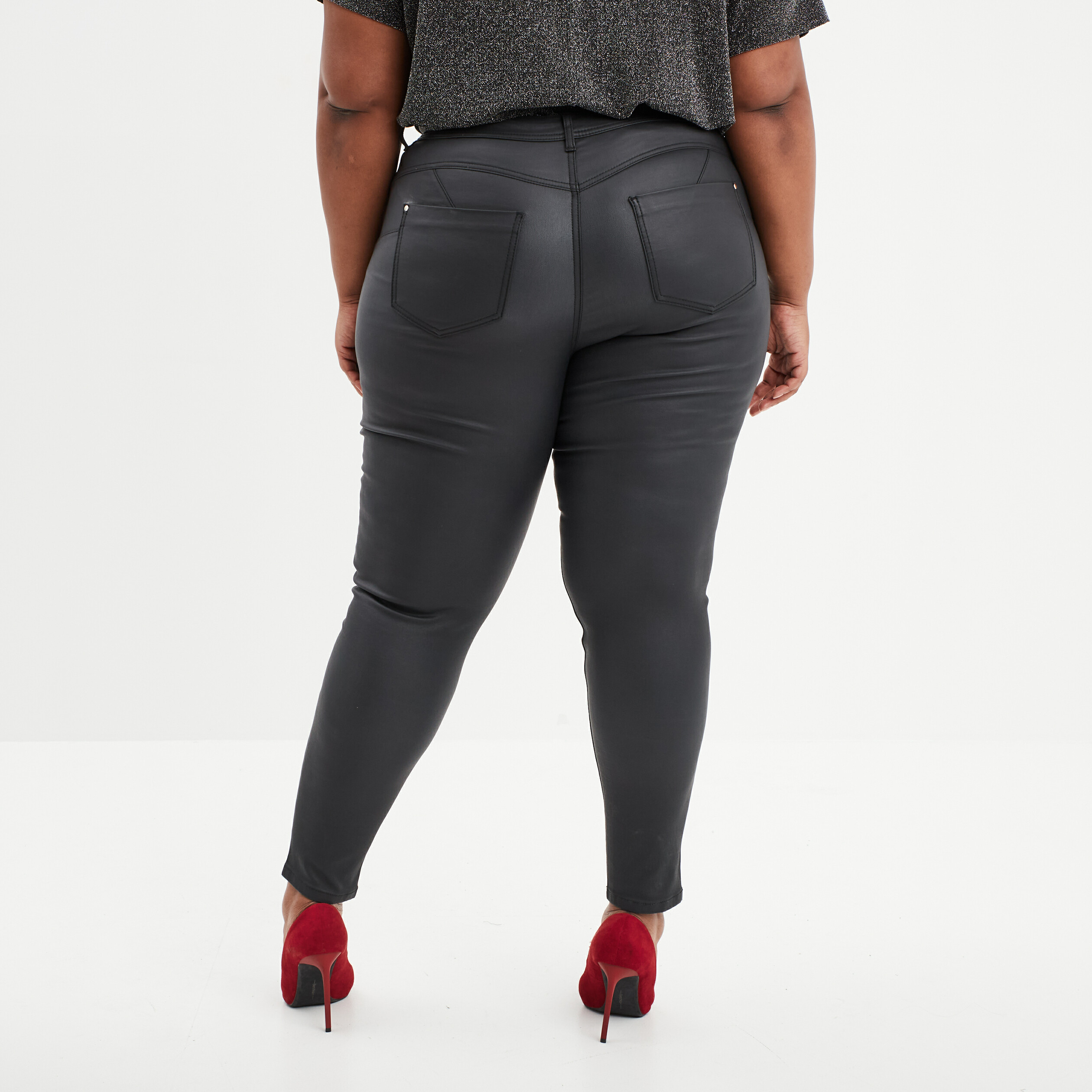 Jeans Femme Pantalon Slim Taille Haute Noir Pantalon Skinny