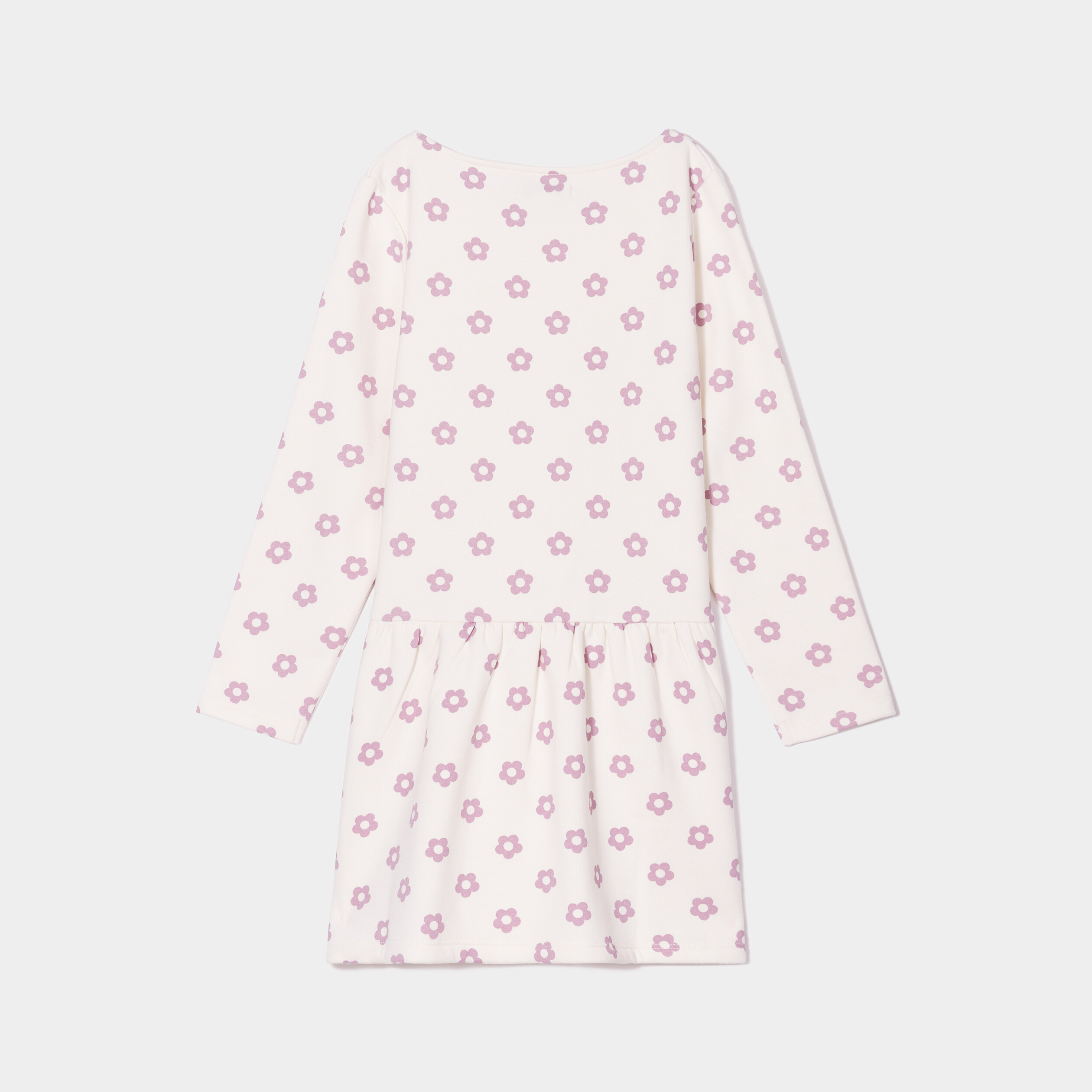 robe molleton volantee manches longues beige fille Robe molleton volantée manches longues beige fille
