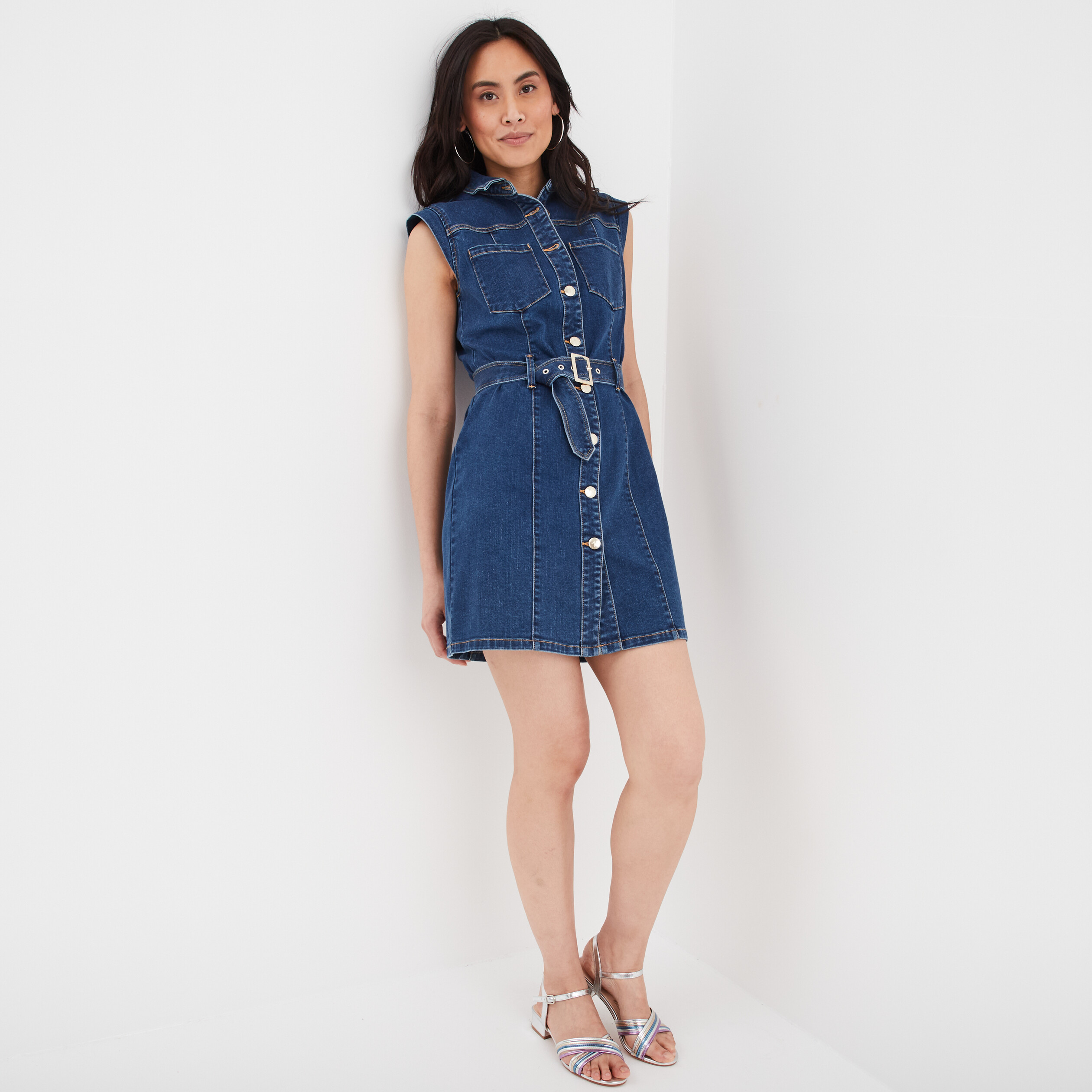 robe en jean ceinturee mosquitos denim double stone femme Robe en jean ceinturée Mosquitos denim double stone femme