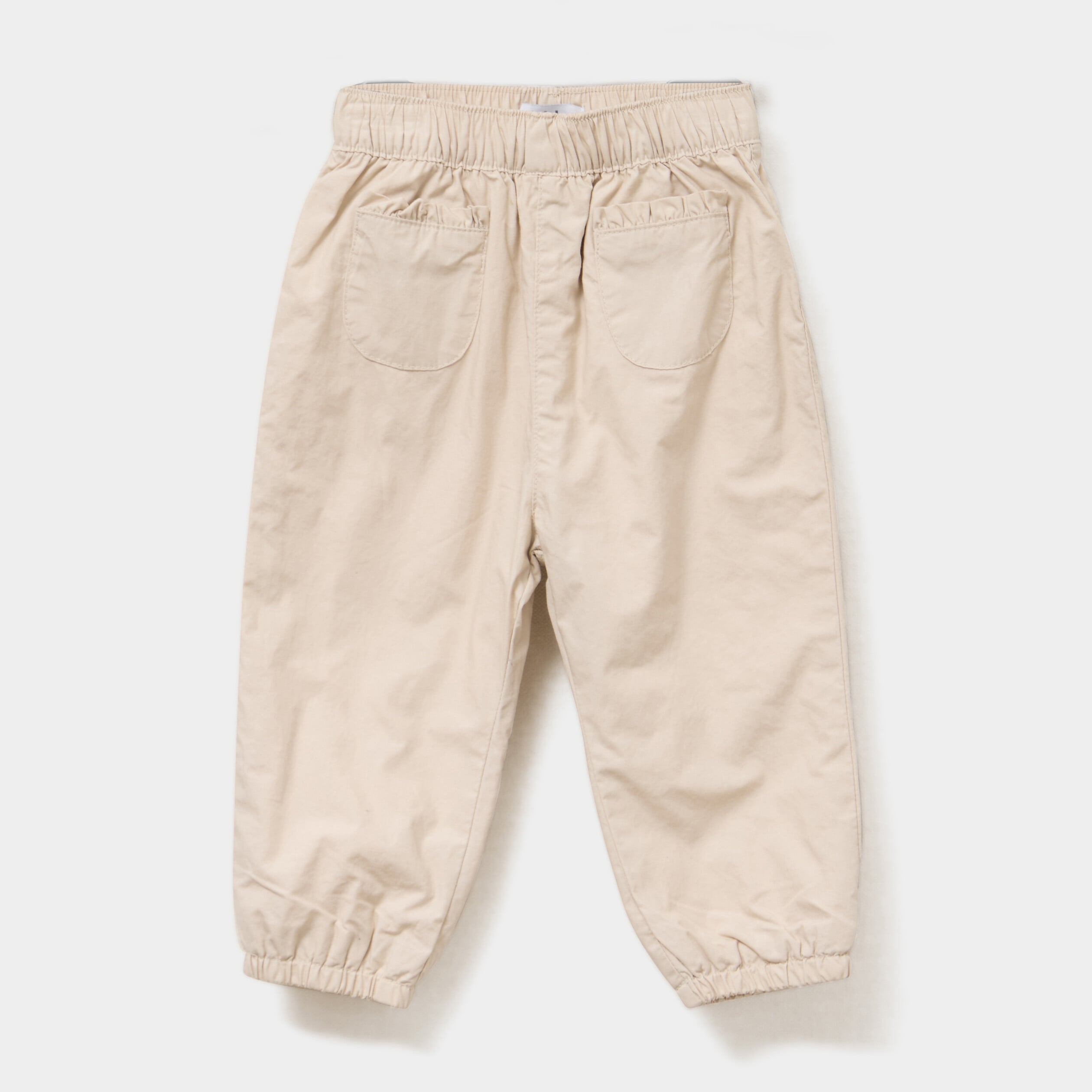 Pantalon ballon poches plaqu&eacute;es beige b&eacute;b&eacute; fille