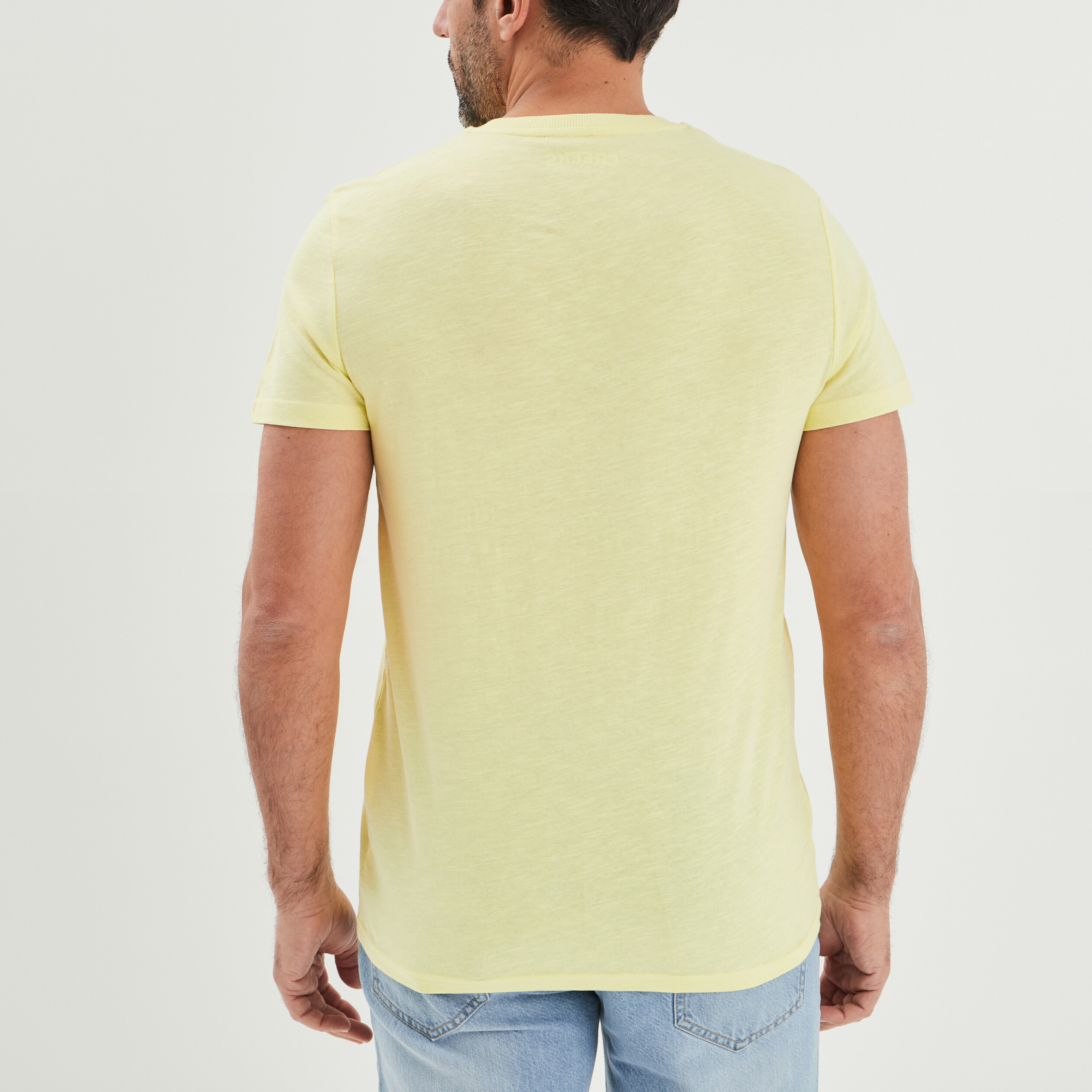 t shirt droit manches courtes creeks jaune homme T-shirt droit manches courtes Creeks jaune homme