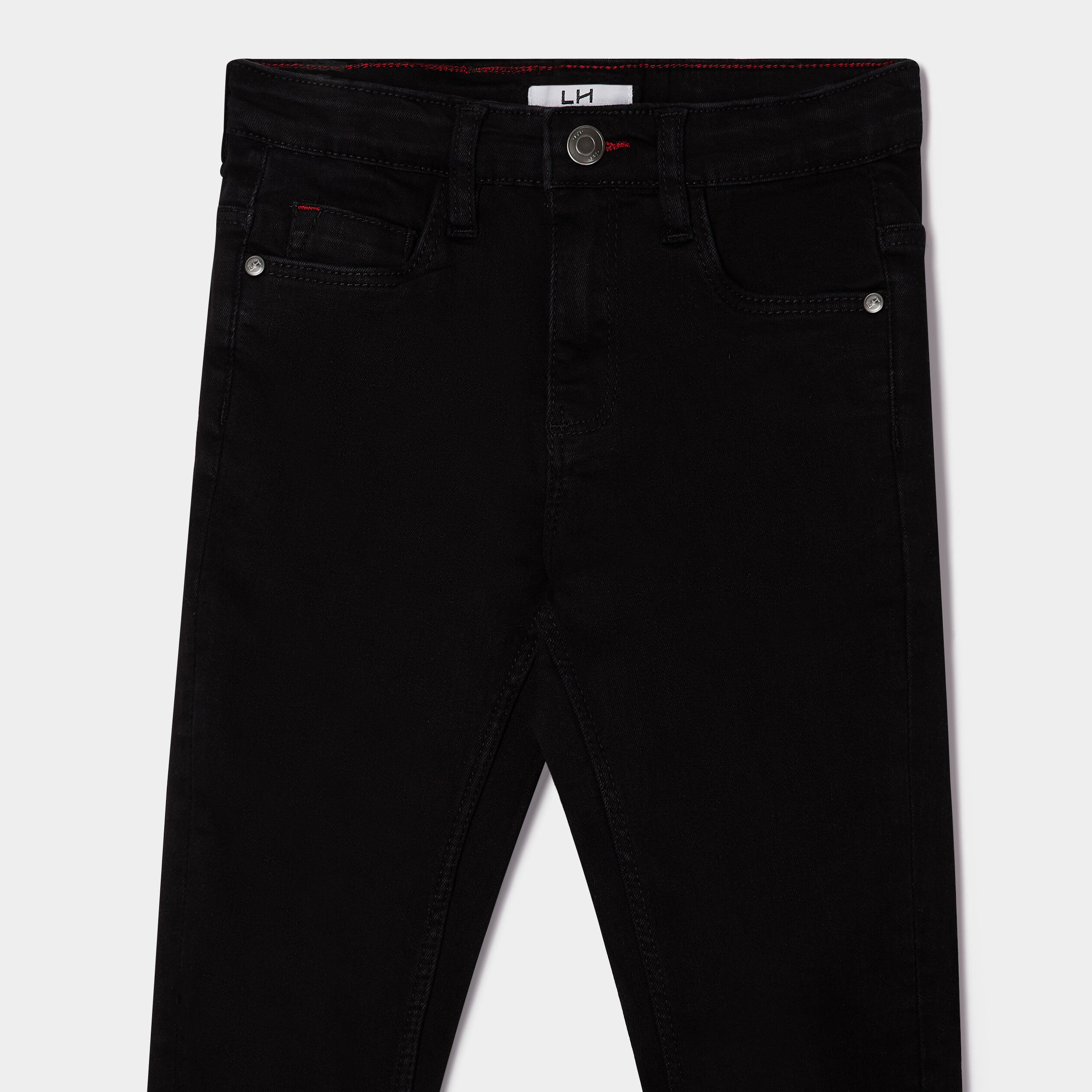 jeans skinny taille ajustable effet use noir garcon Jeans skinny taille ajustable effet usé noir garçon