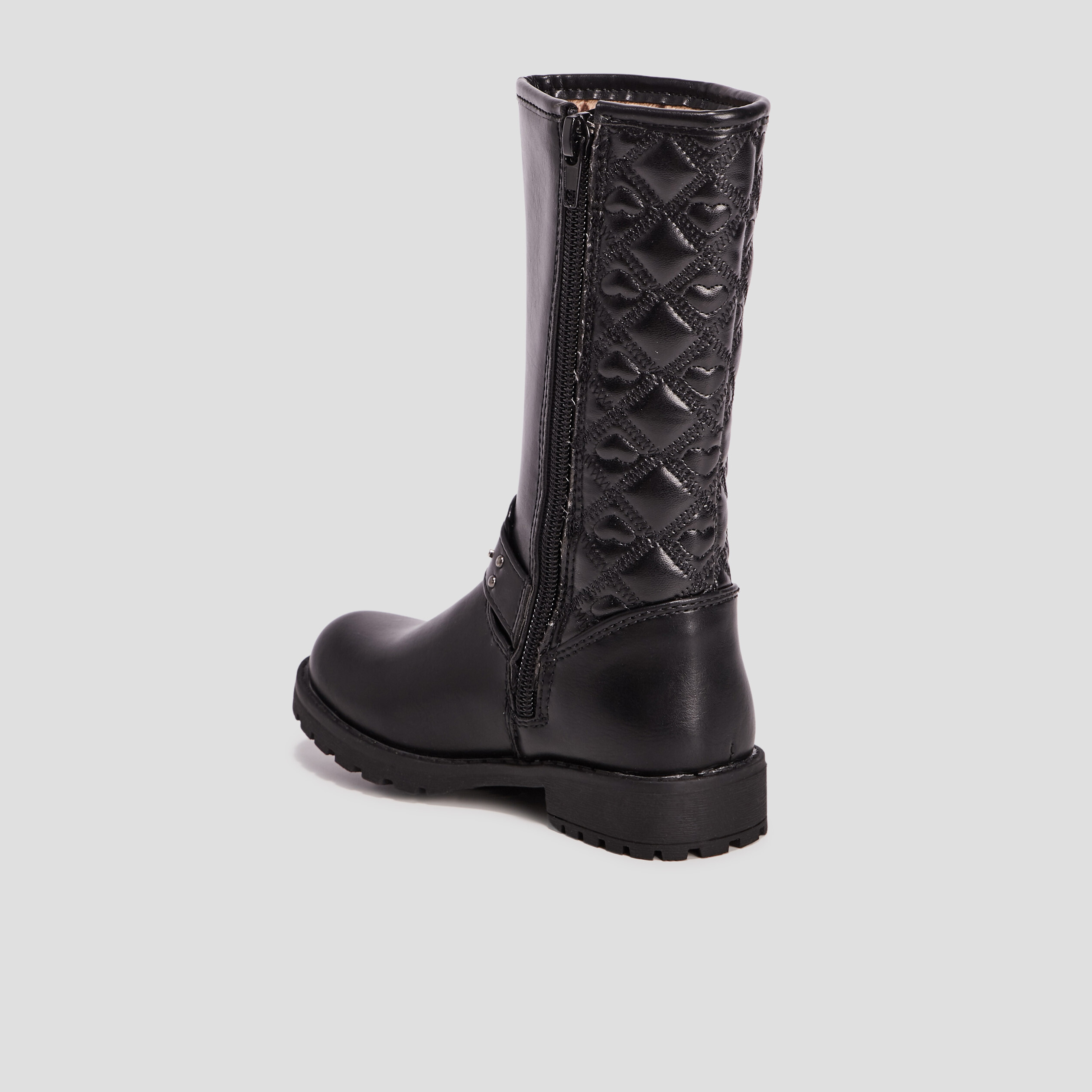 Bottes zippées matelassées noir fille