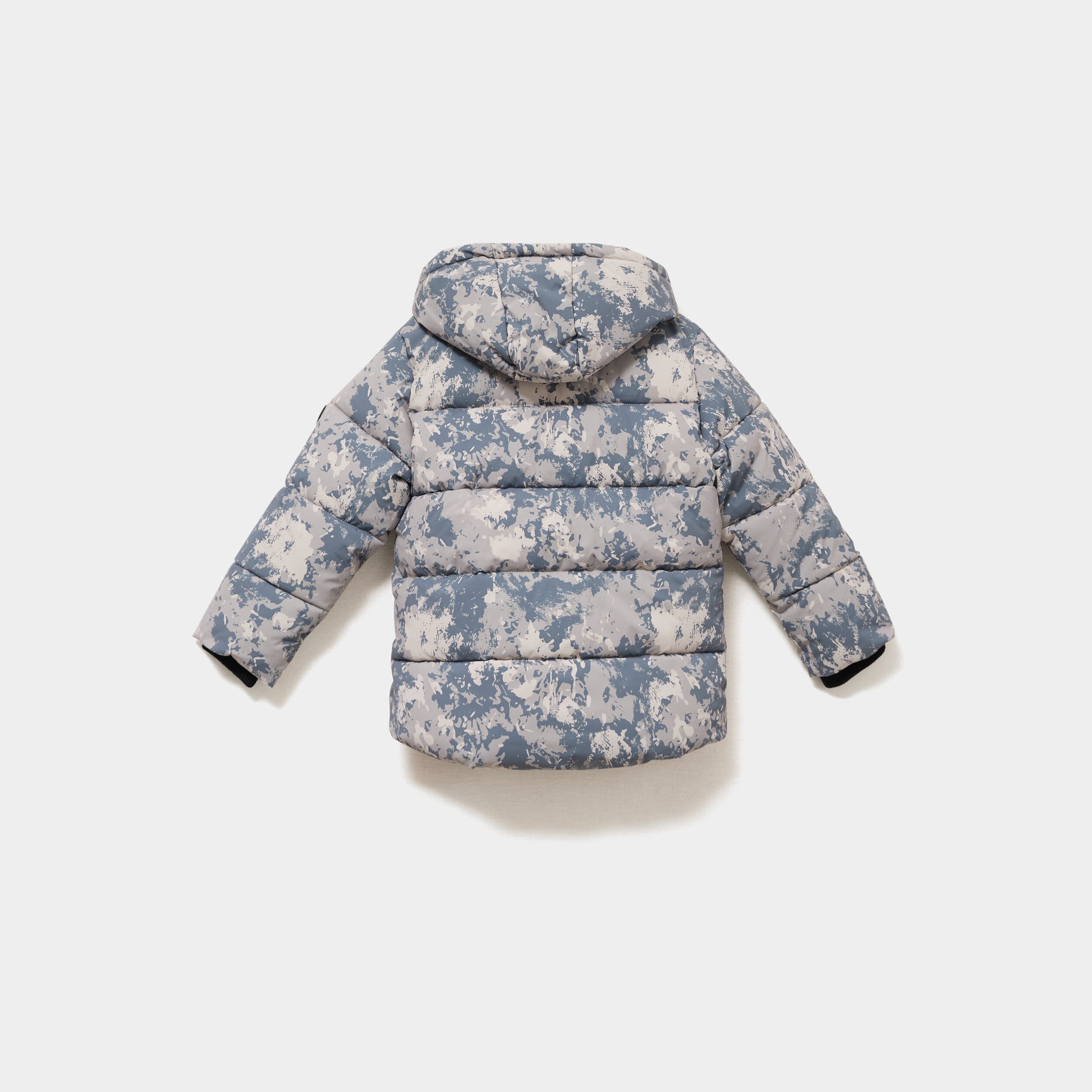 Doudoune d&eacute;perlante courte &agrave; capuche gris gar&ccedil;on