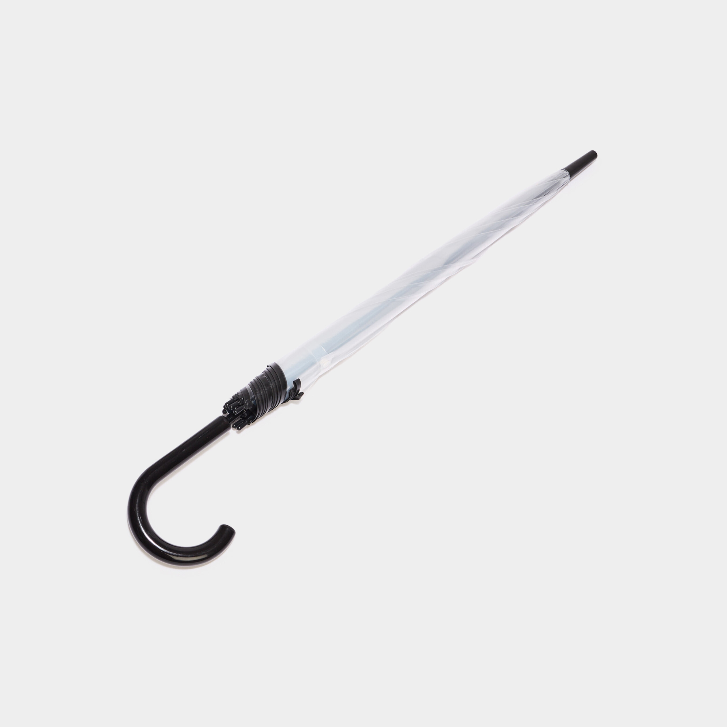 parapluie canne transparent blanc mixte Parapluie canne transparent blanc mixte