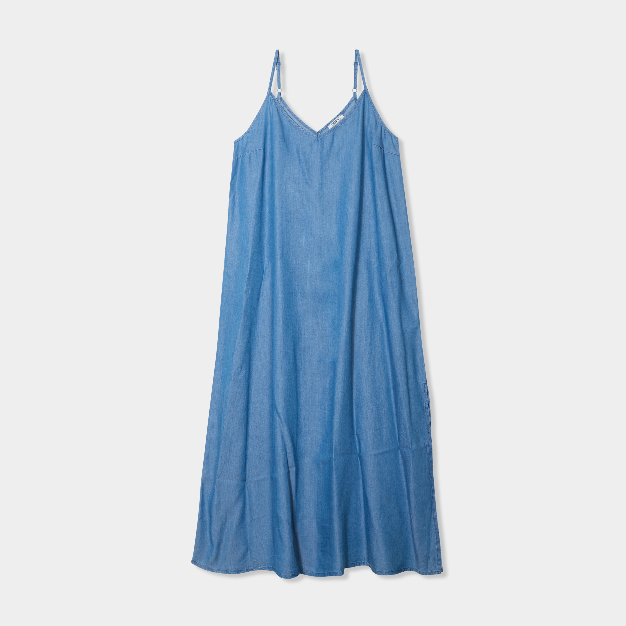 robe longue en jean col en v denim double stone femme Robe longue en jean col en V denim double stone femme