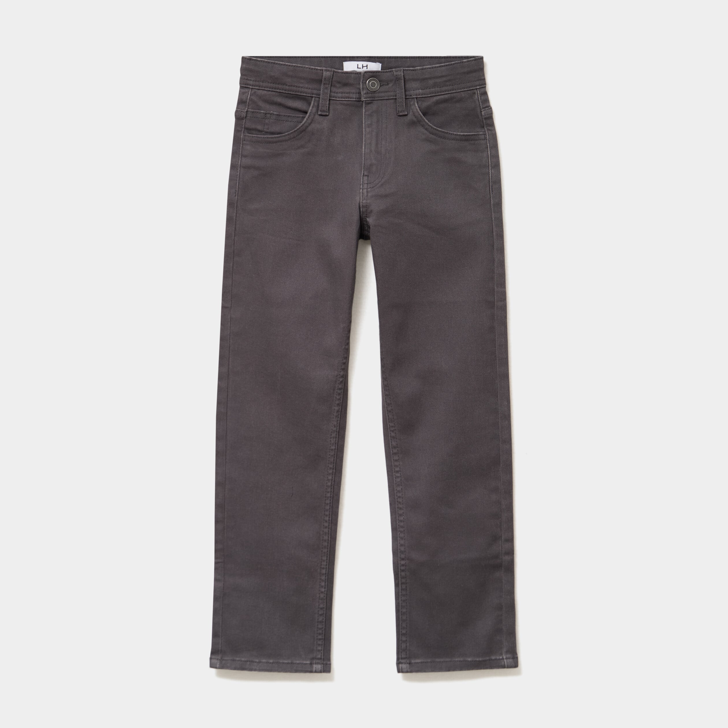Pantalon regular coton majoritaire gris fonc&eacute; gar&ccedil;on