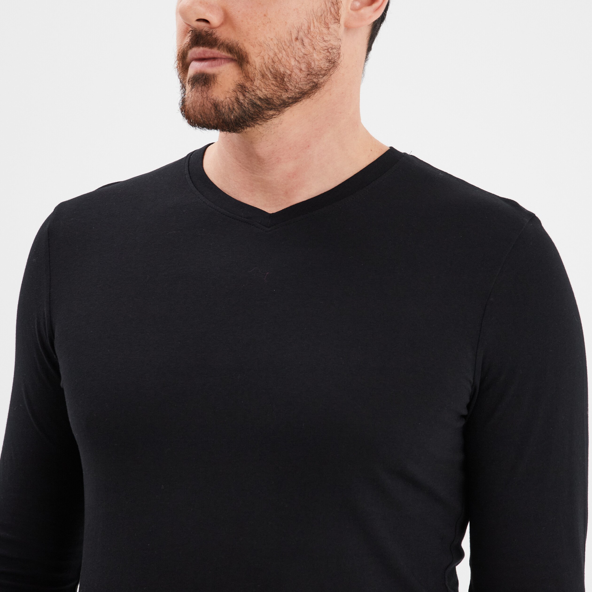 Tee shirt col v manches longues homme shop
