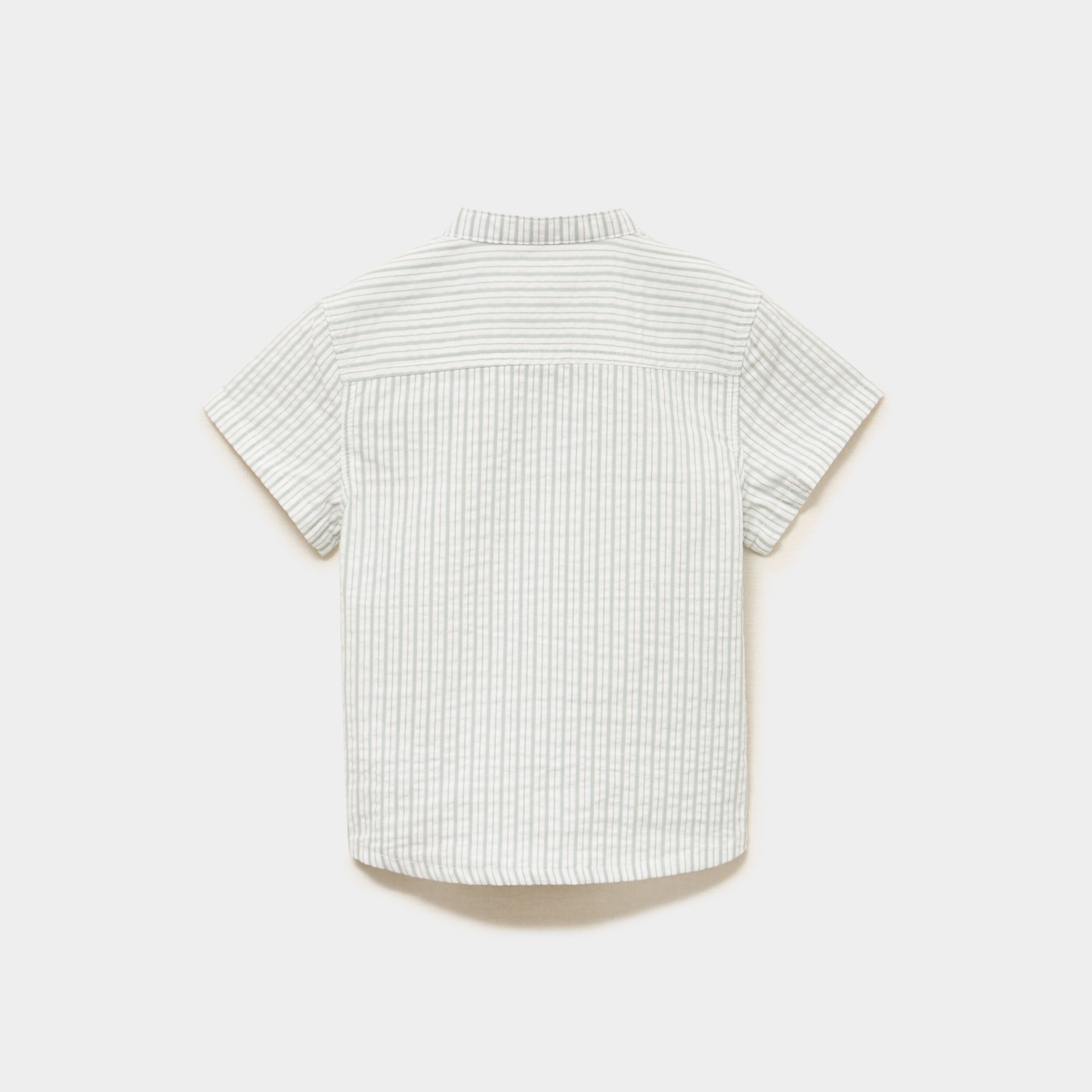 Chemise col mao manches courtes vert pastel b&eacute;b&eacute; gar&ccedil;on