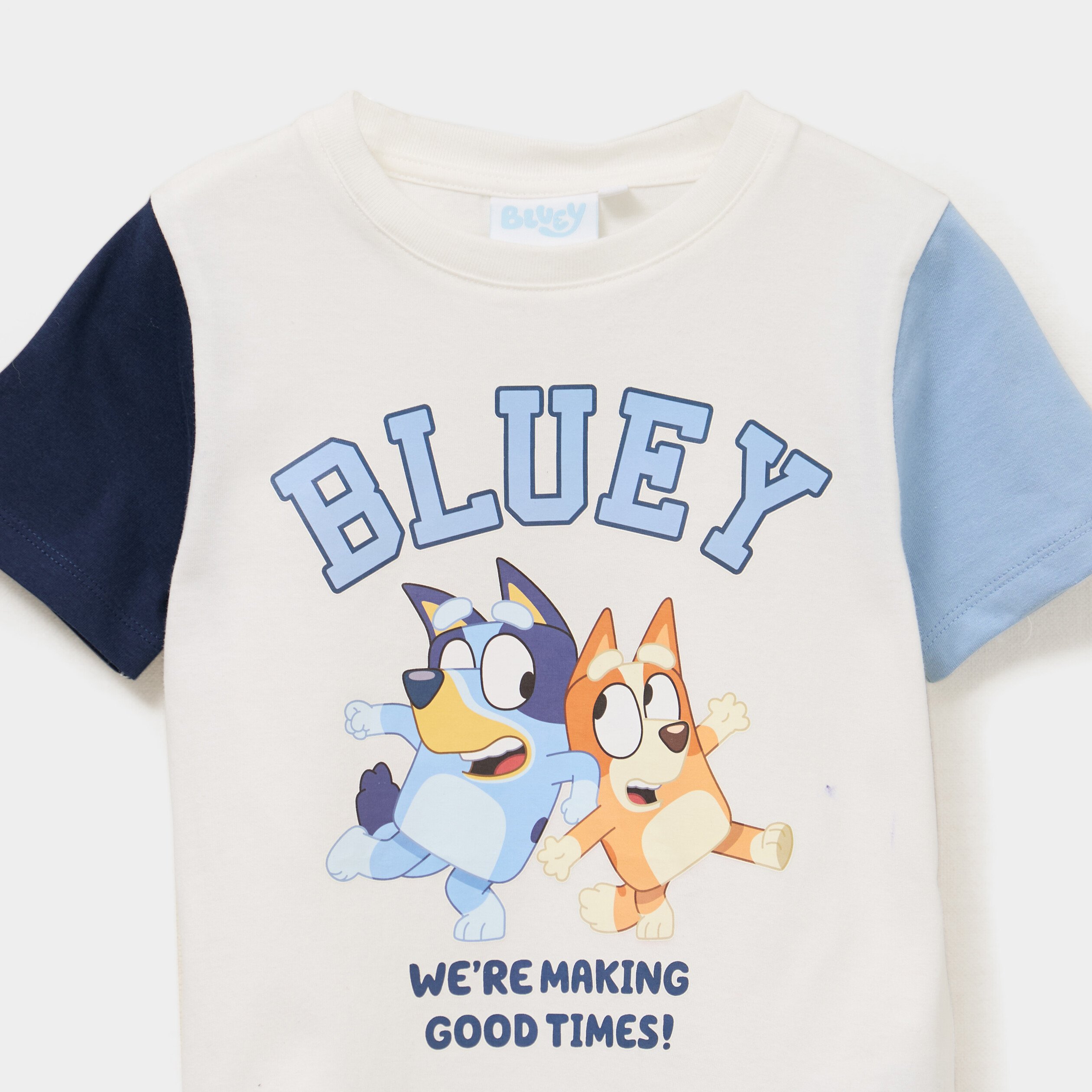 t shirt manches courtes coton bluey blanc garcon T-shirt manches courtes coton Bluey blanc garçon