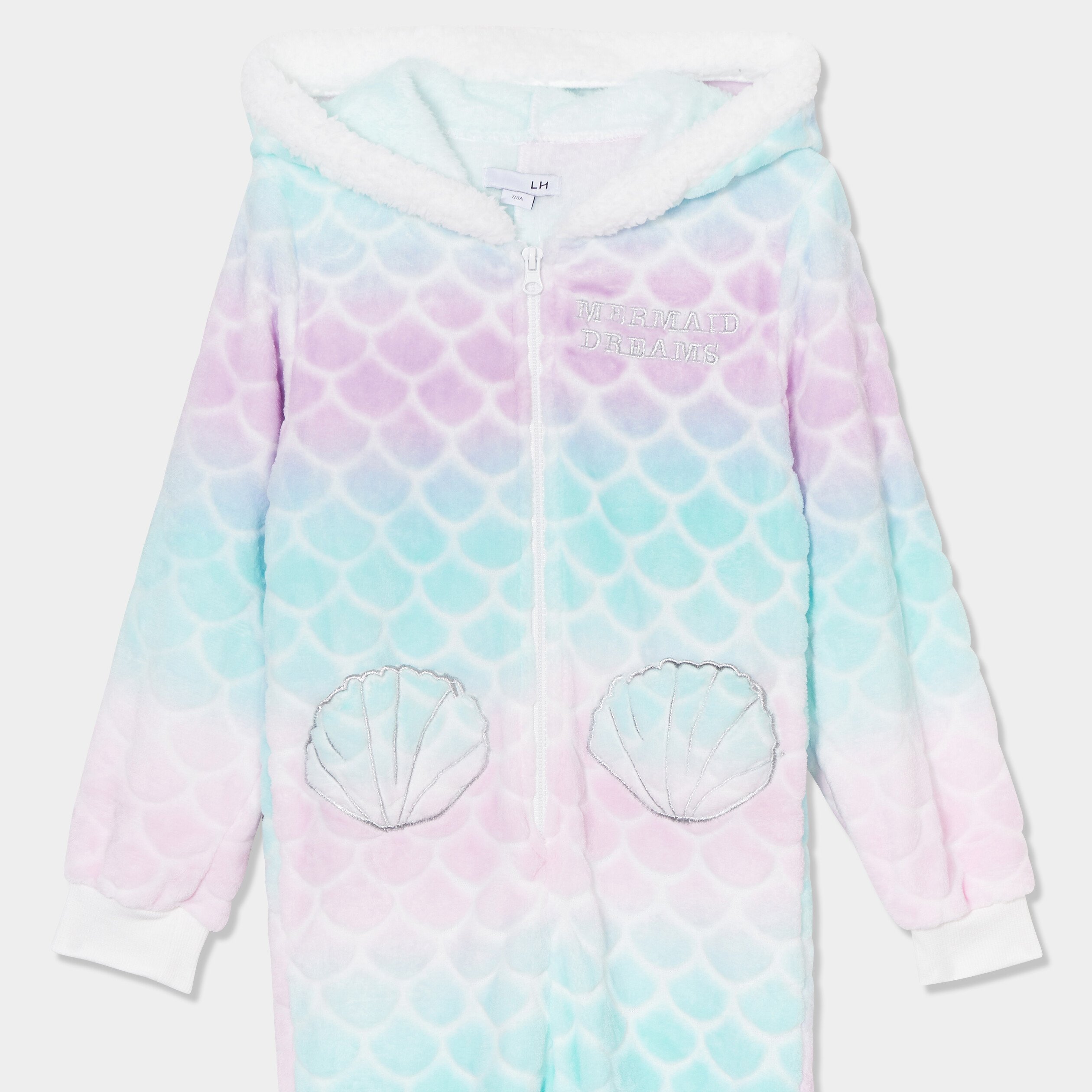 Combinaison pyjama effet polaire violet fille