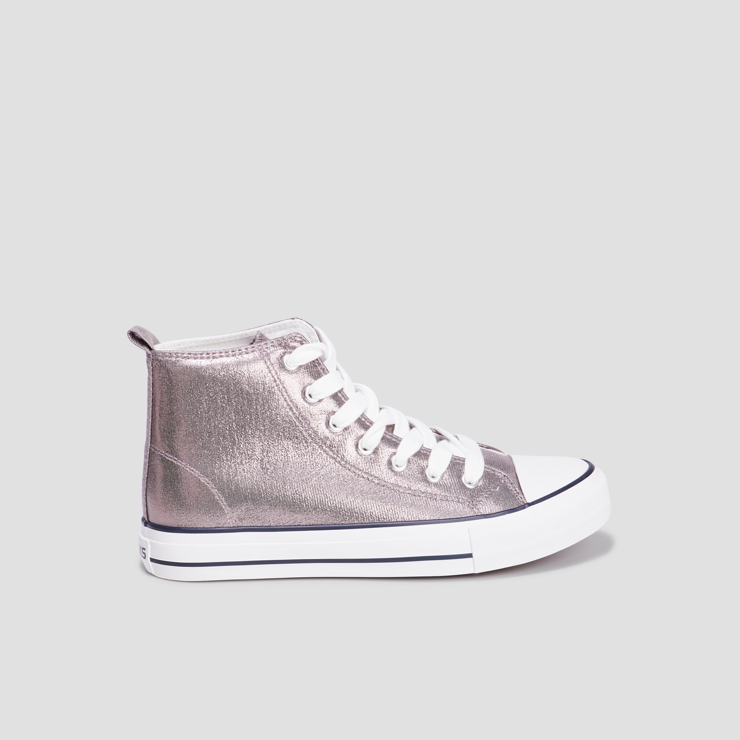 Tennis montantes &agrave; lacets Creeks gris argent femme