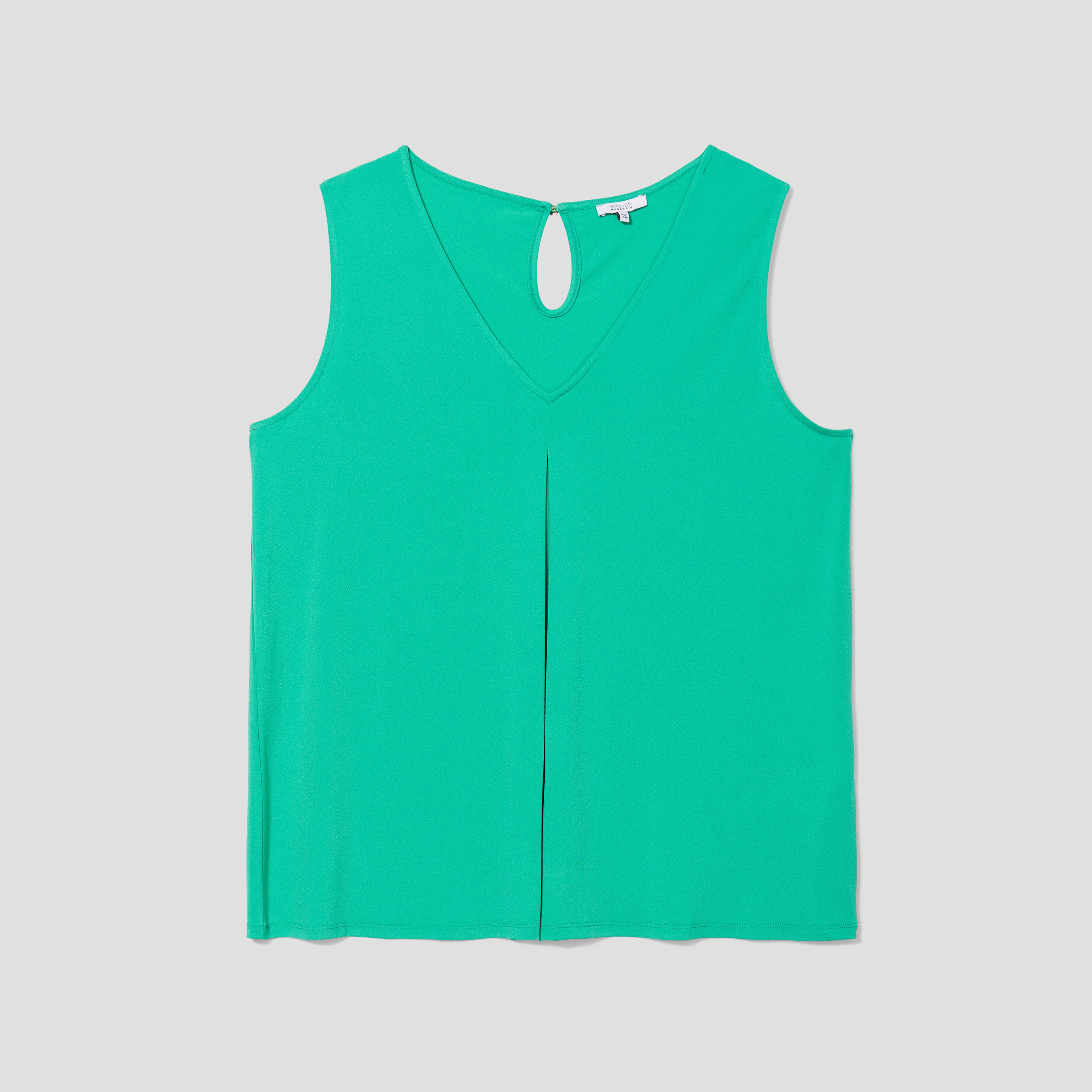 debardeur col en v plis creux modavista vert menthe femmegt Débardeur col en V plis creux Modavista vert menthe femme grande taille
