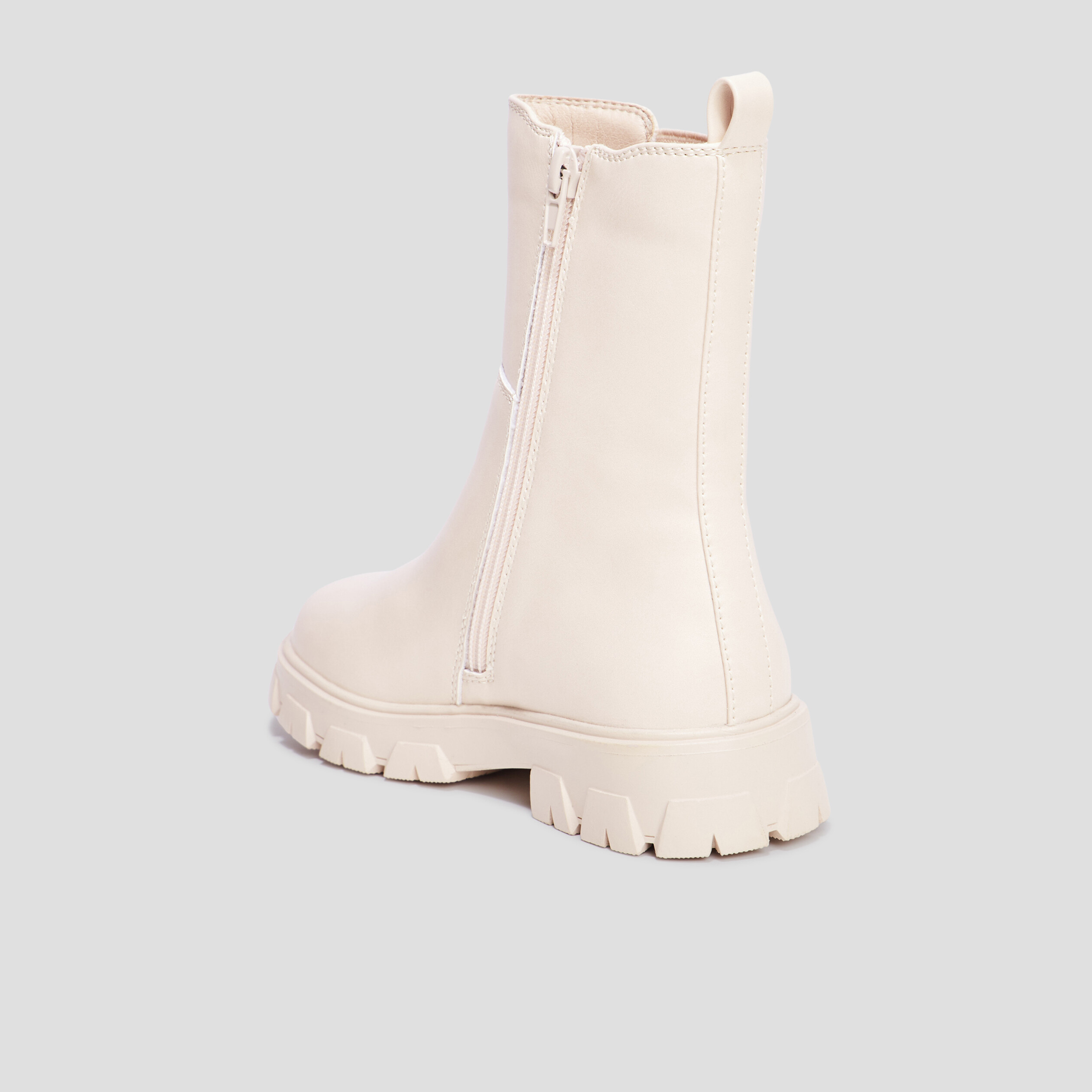 bottines zippees semelle crantee rose clair fille Bottines zippées semelle crantée rose clair fille
