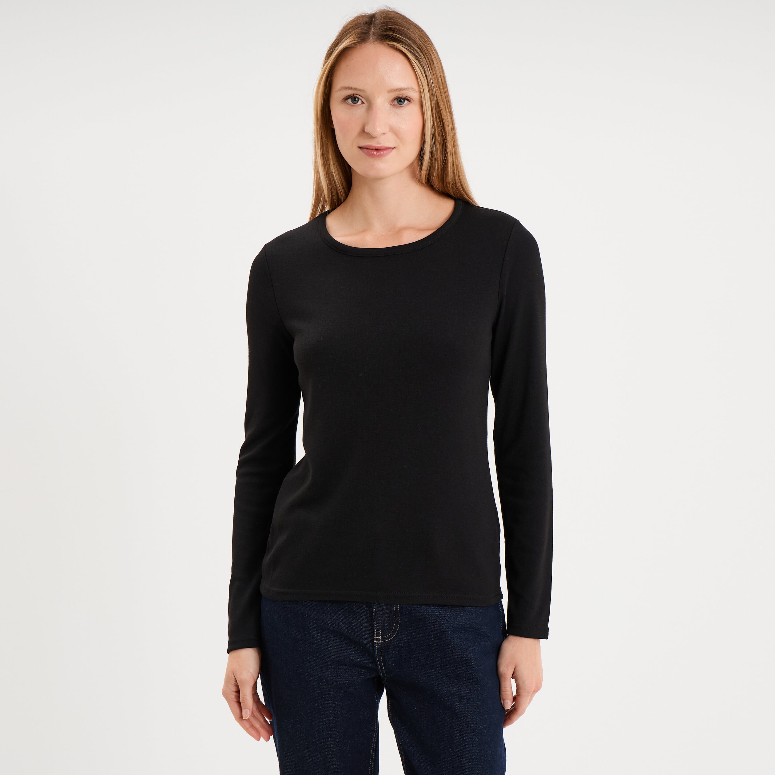 T-shirt thermique Damart x Trappeur noir femme