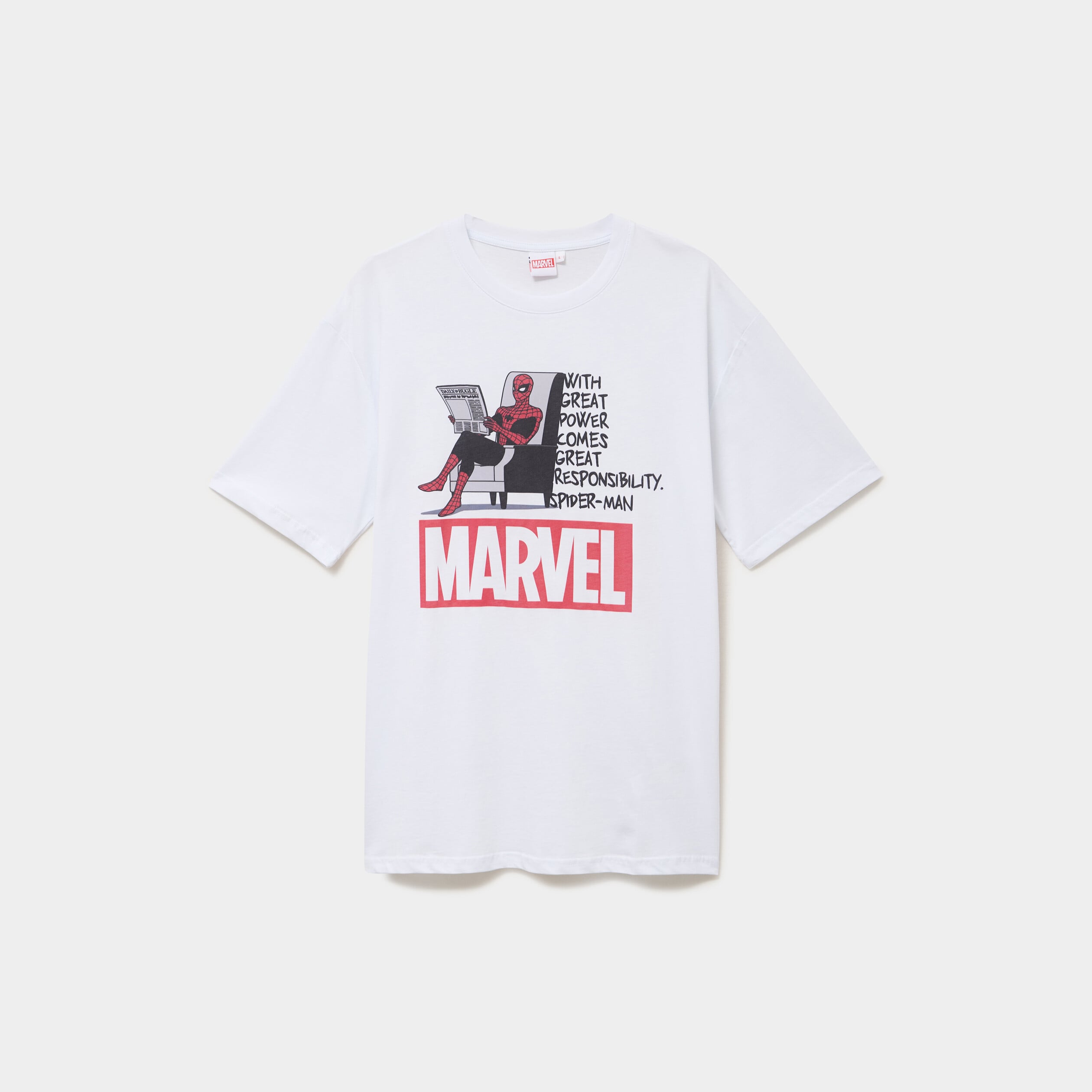 T-shirt manches courtes coton Spider-Man blanc homme