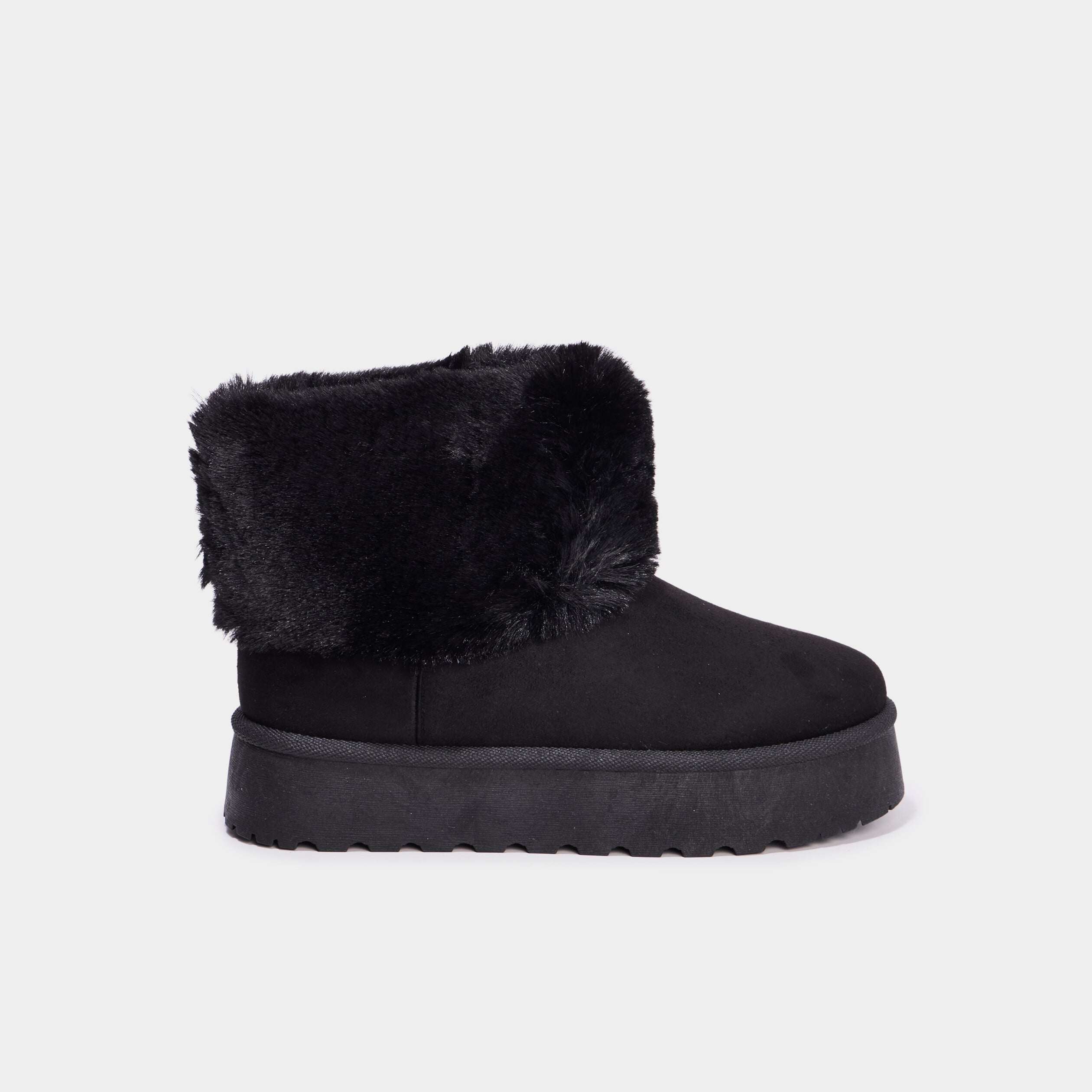 Boots avec fausse fourrure noir femme