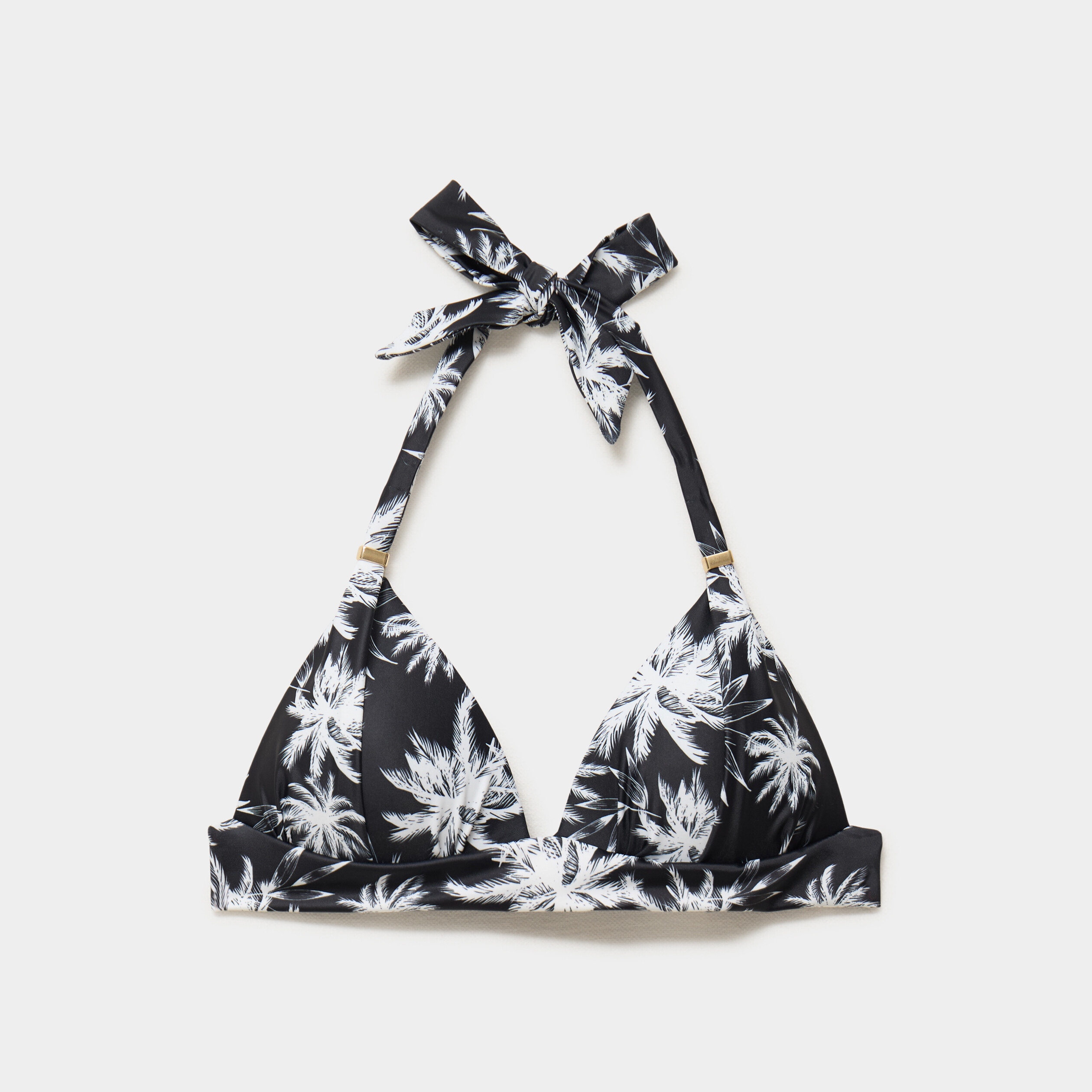 Haut de maillot de bain forme triangle ecru femme