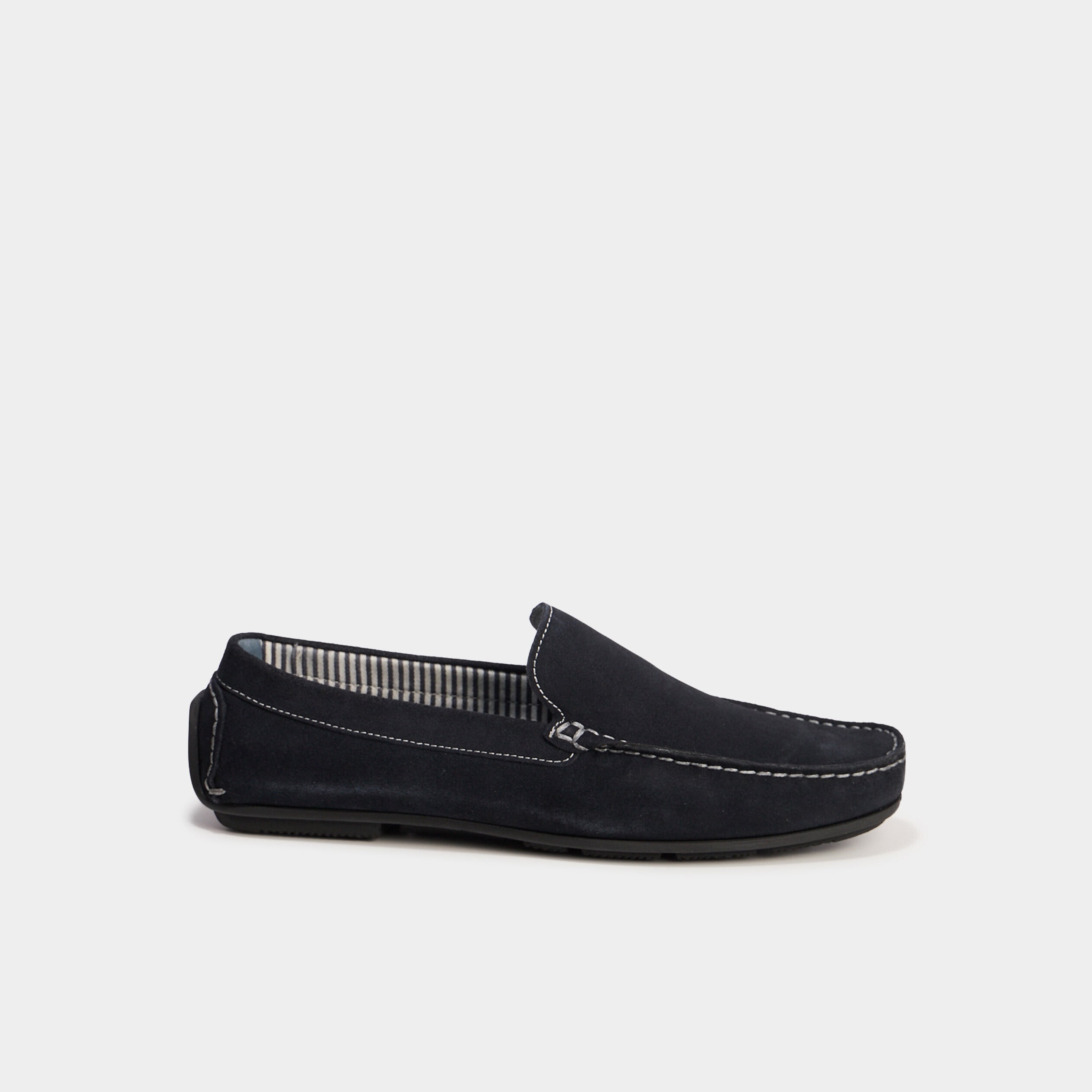 Mocassins en cuir bleu marine homme