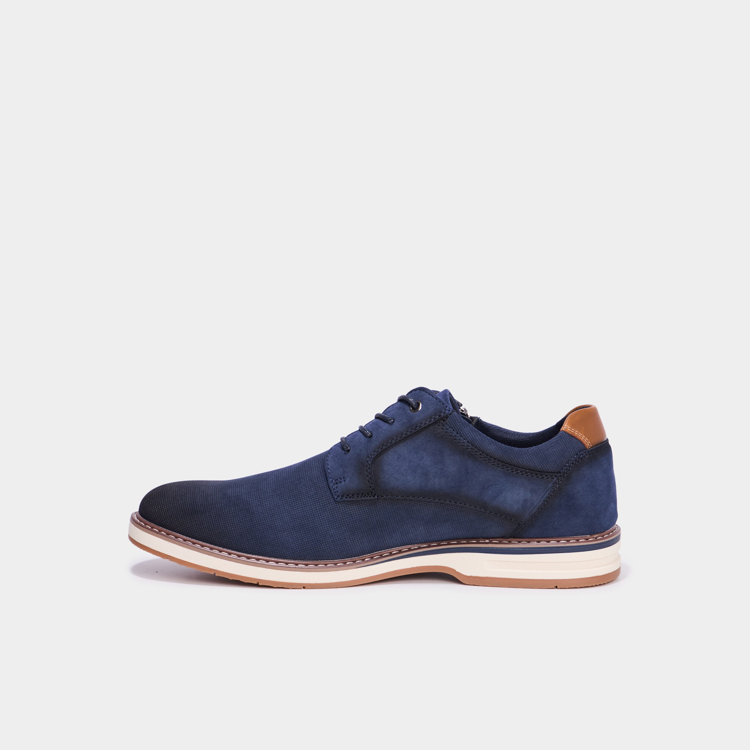 Derbies détails zippés bleu homme