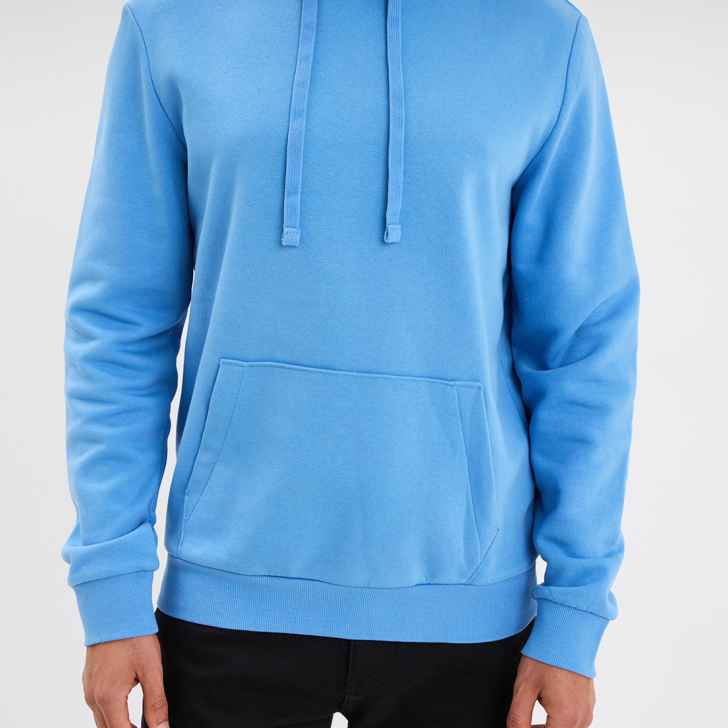 Sweat molleton &agrave; capuche hoodie bleu homme