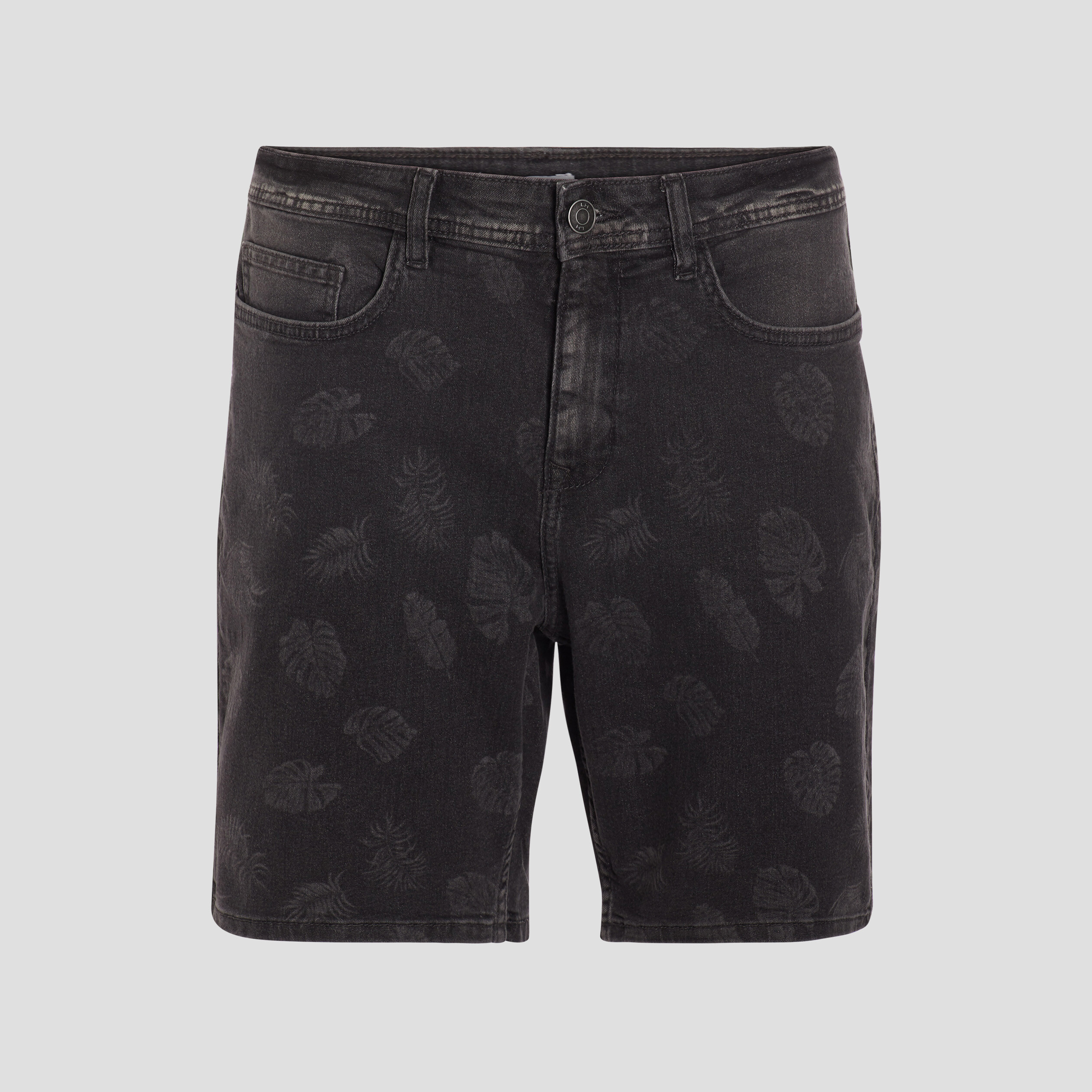 Bermuda droit denim gris homme
