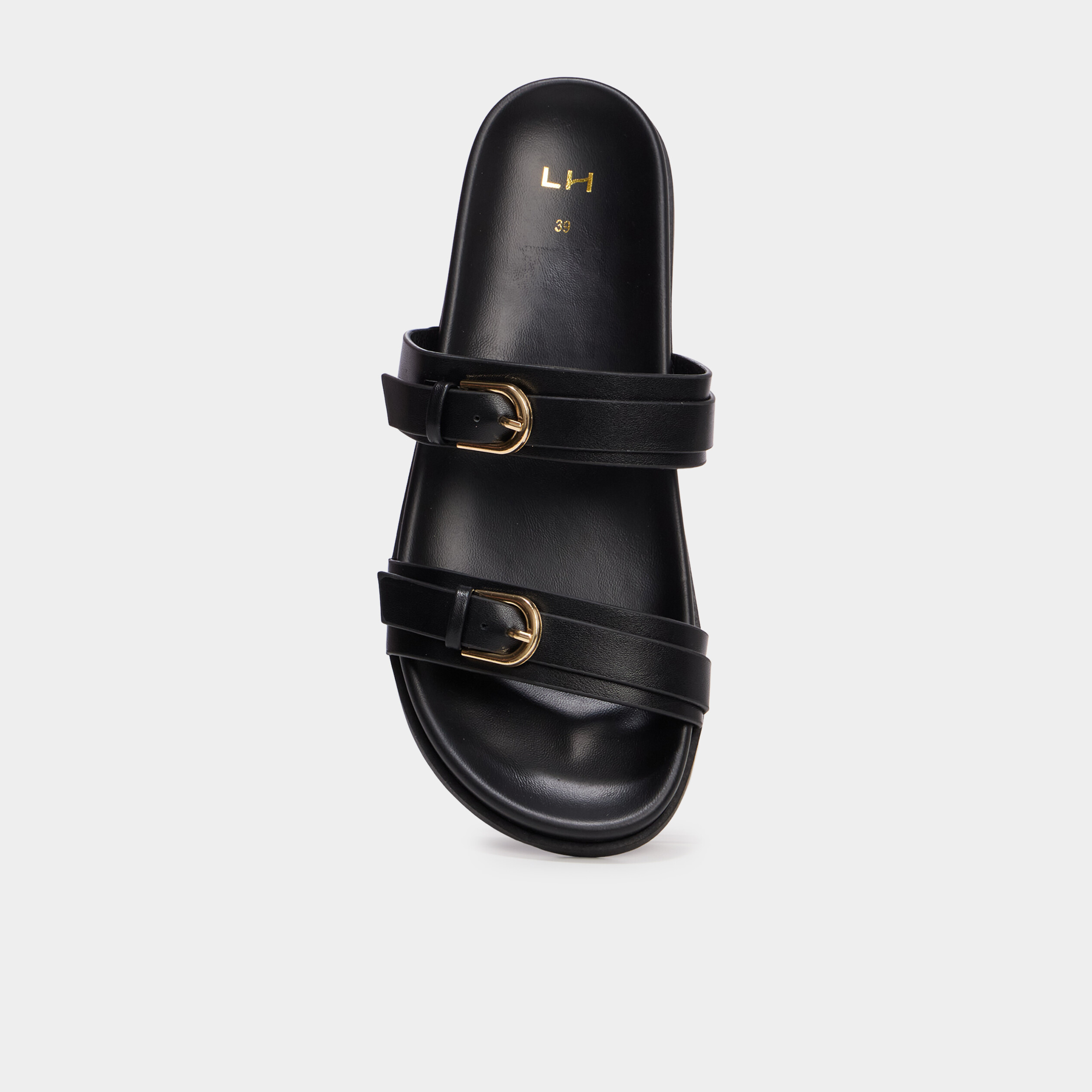 Mules avec boucles noir femme